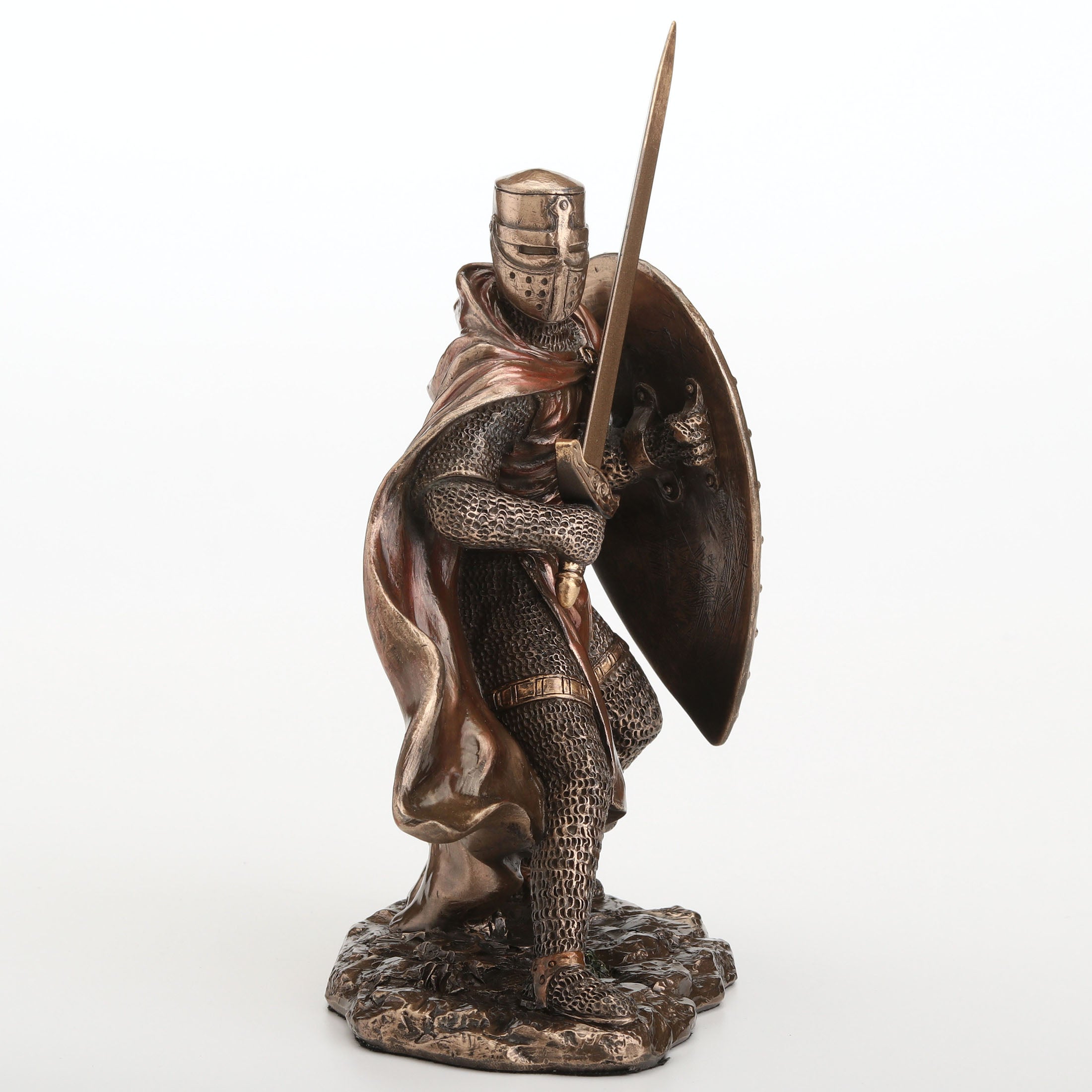 Knights Templar Wielding Sword and Shield