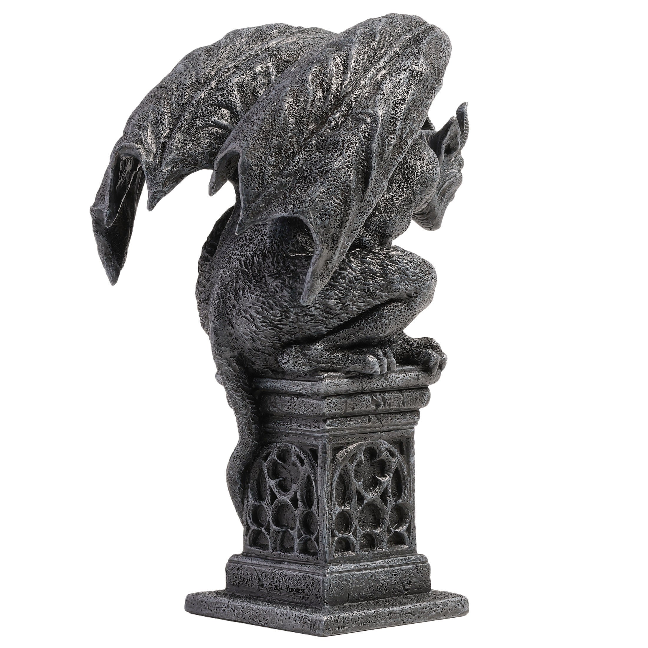 Imp Face Gargoyle Crouching On Pedestal