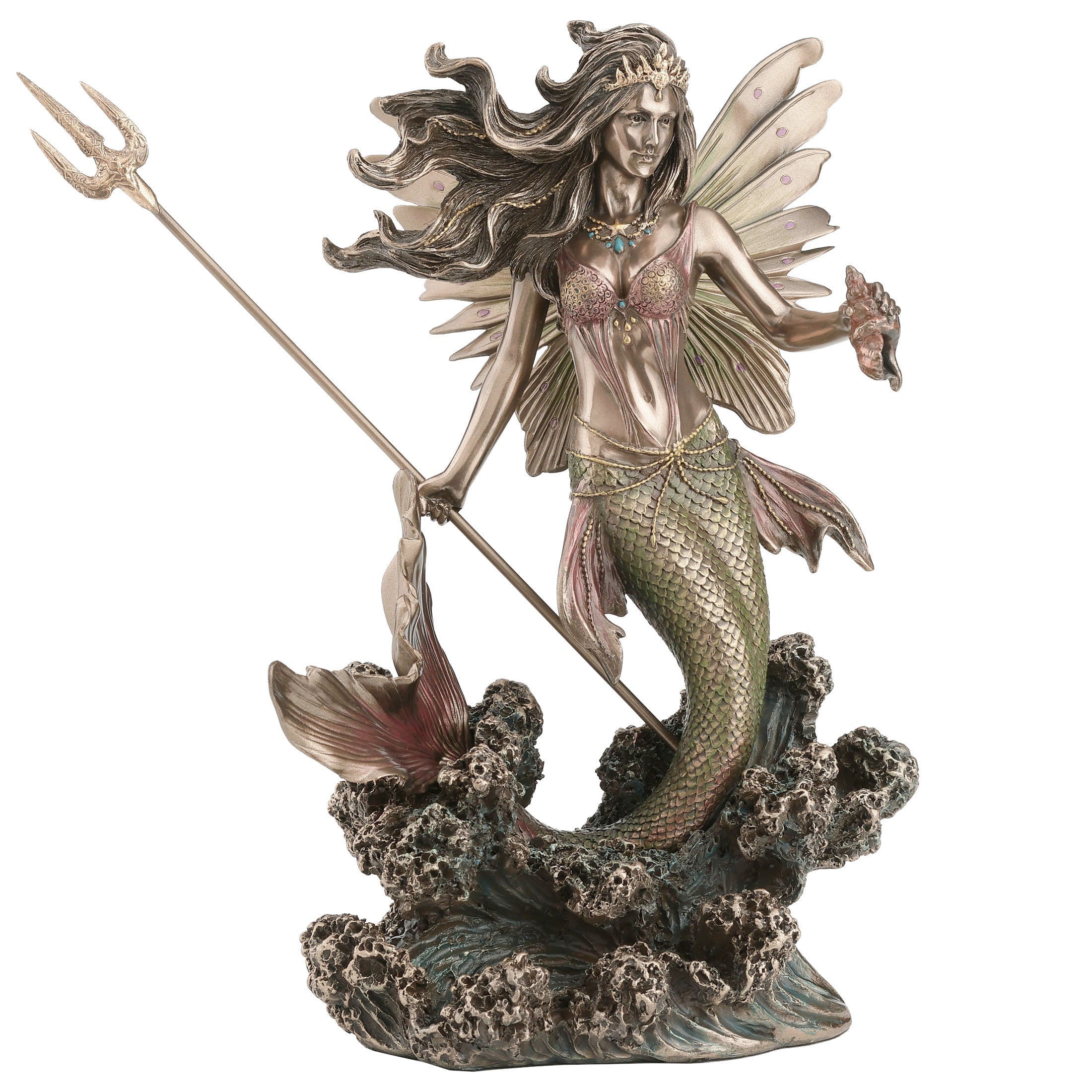 Queen Mermaid Fairy Holding Trident