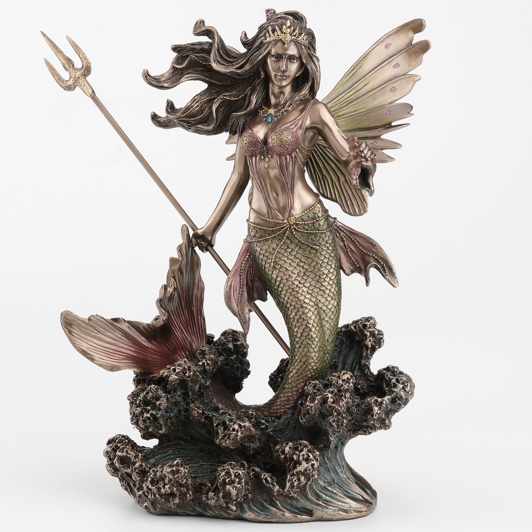 Queen Mermaid Fairy Holding Trident