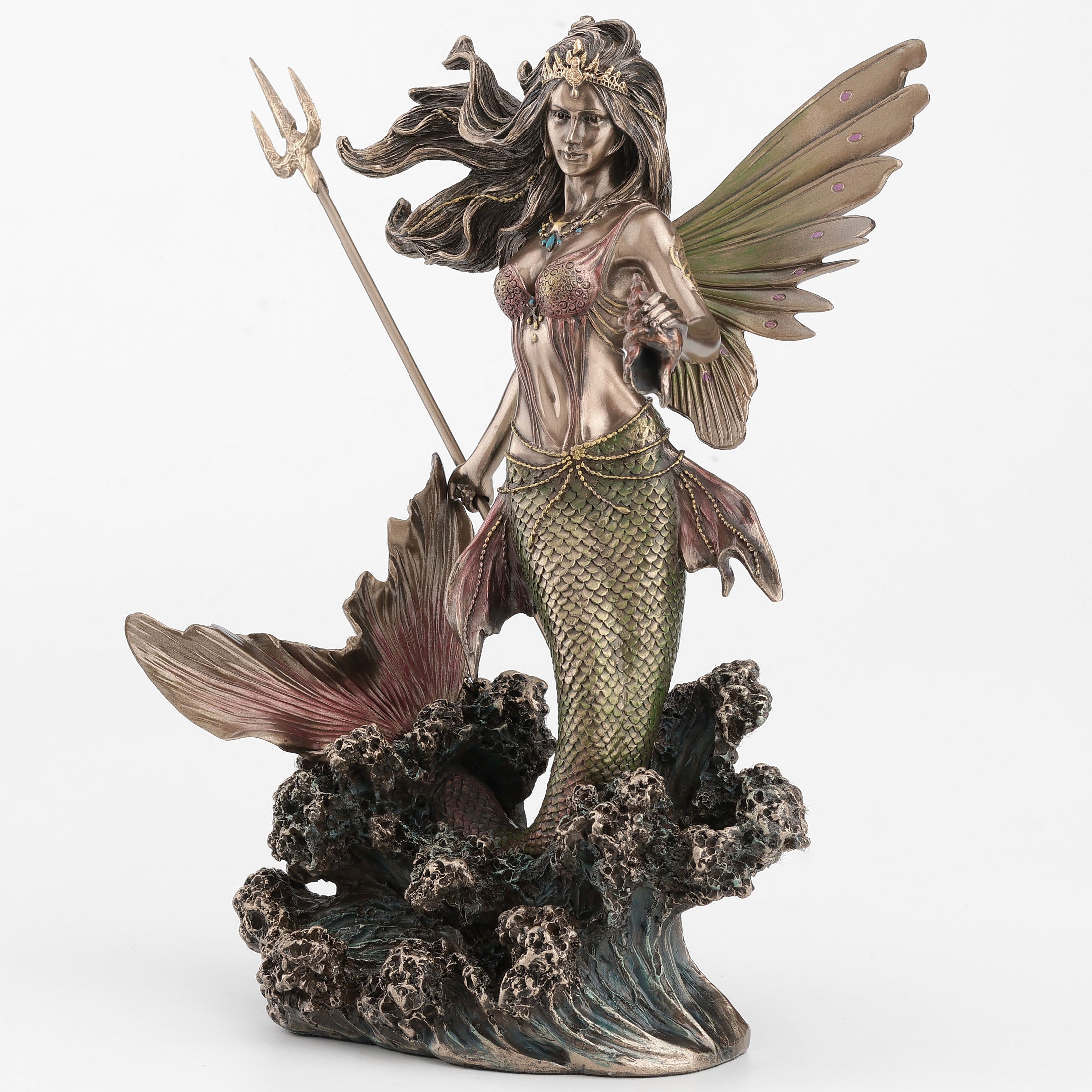 Queen Mermaid Fairy Holding Trident