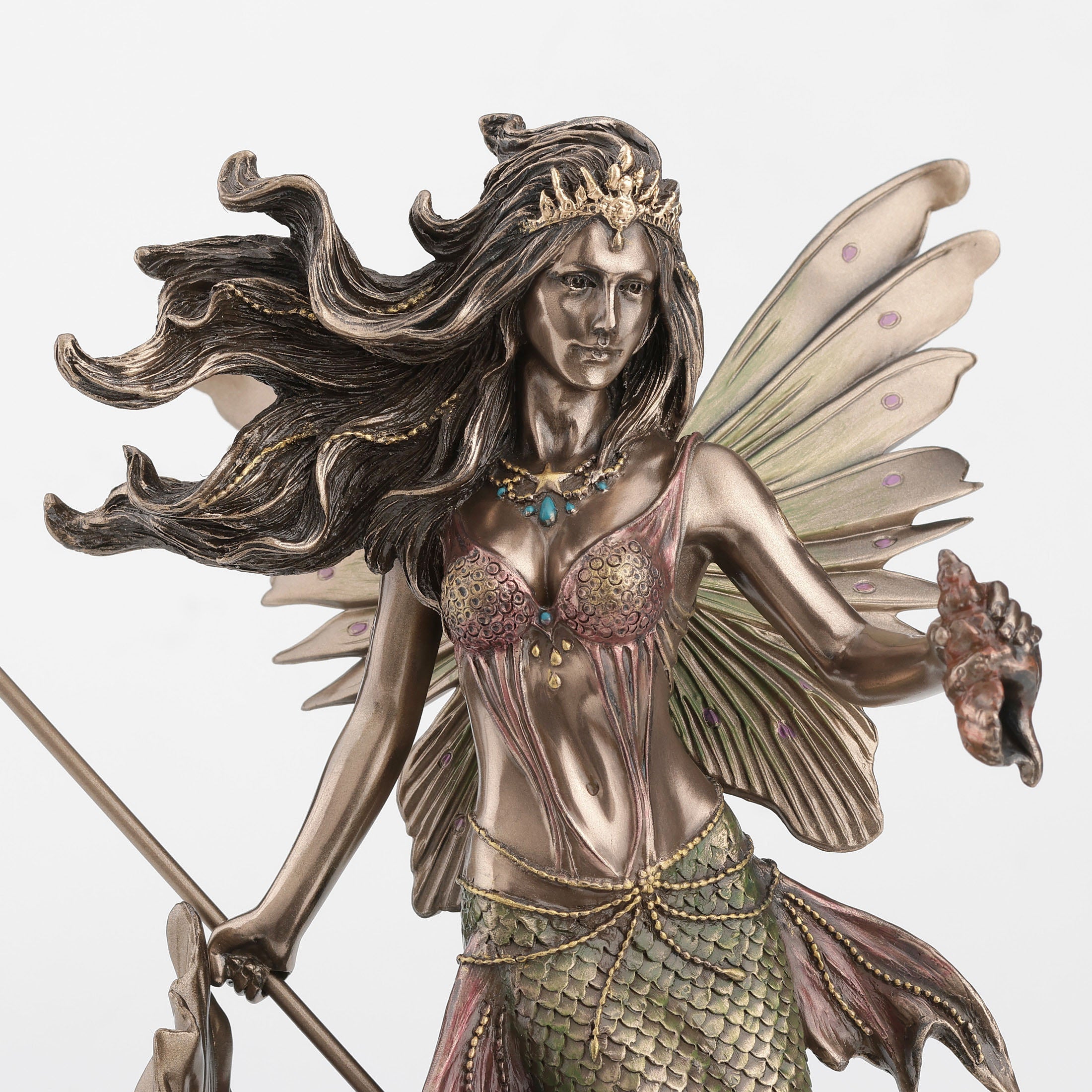 Queen Mermaid Fairy Holding Trident