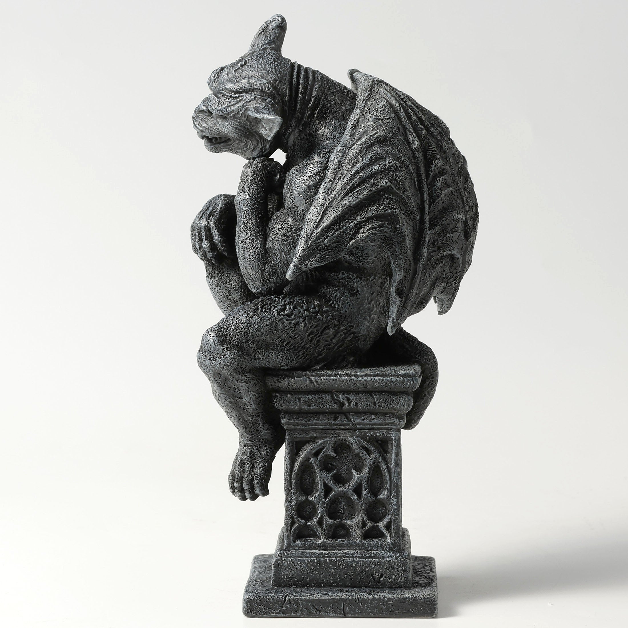 Beast Gargoyle Thinker Pose On Pedestal
