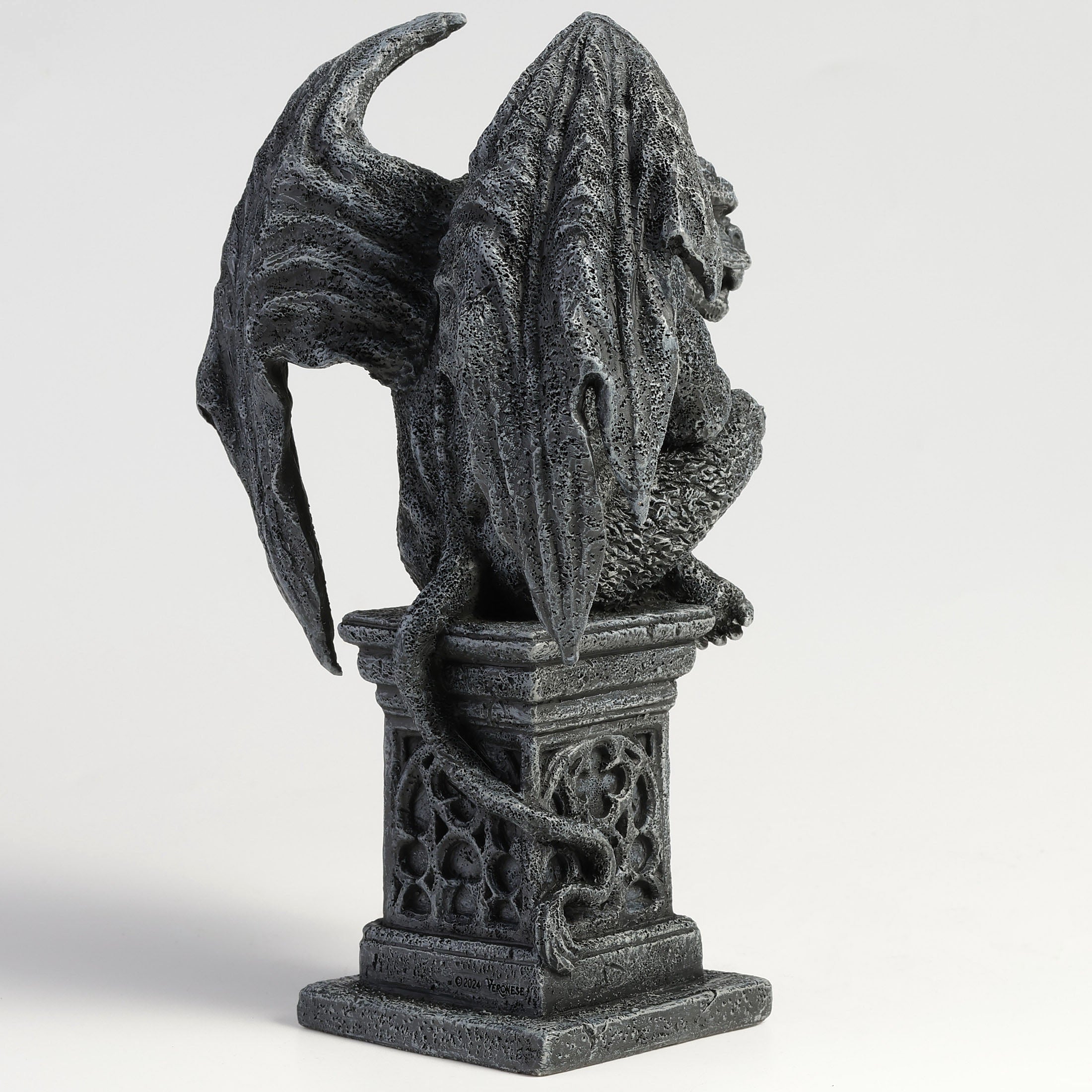 Beast Gargoyle On Pedestal Sitting Leg Crossed