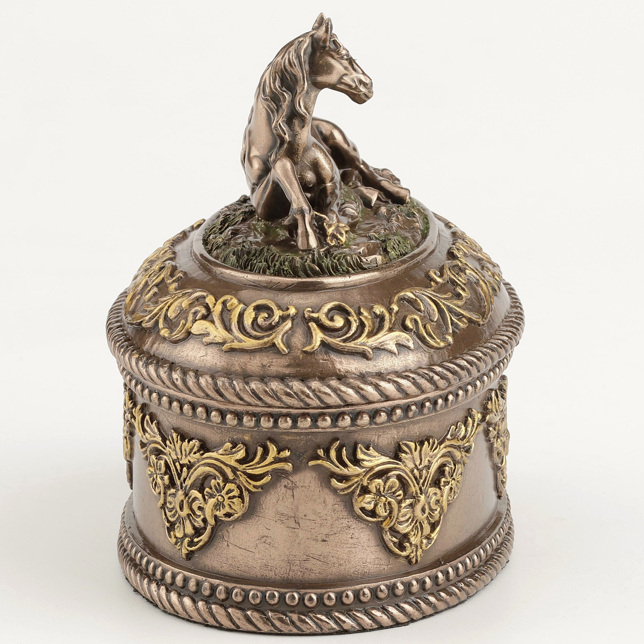 Lying Horse Oval Trinket Box