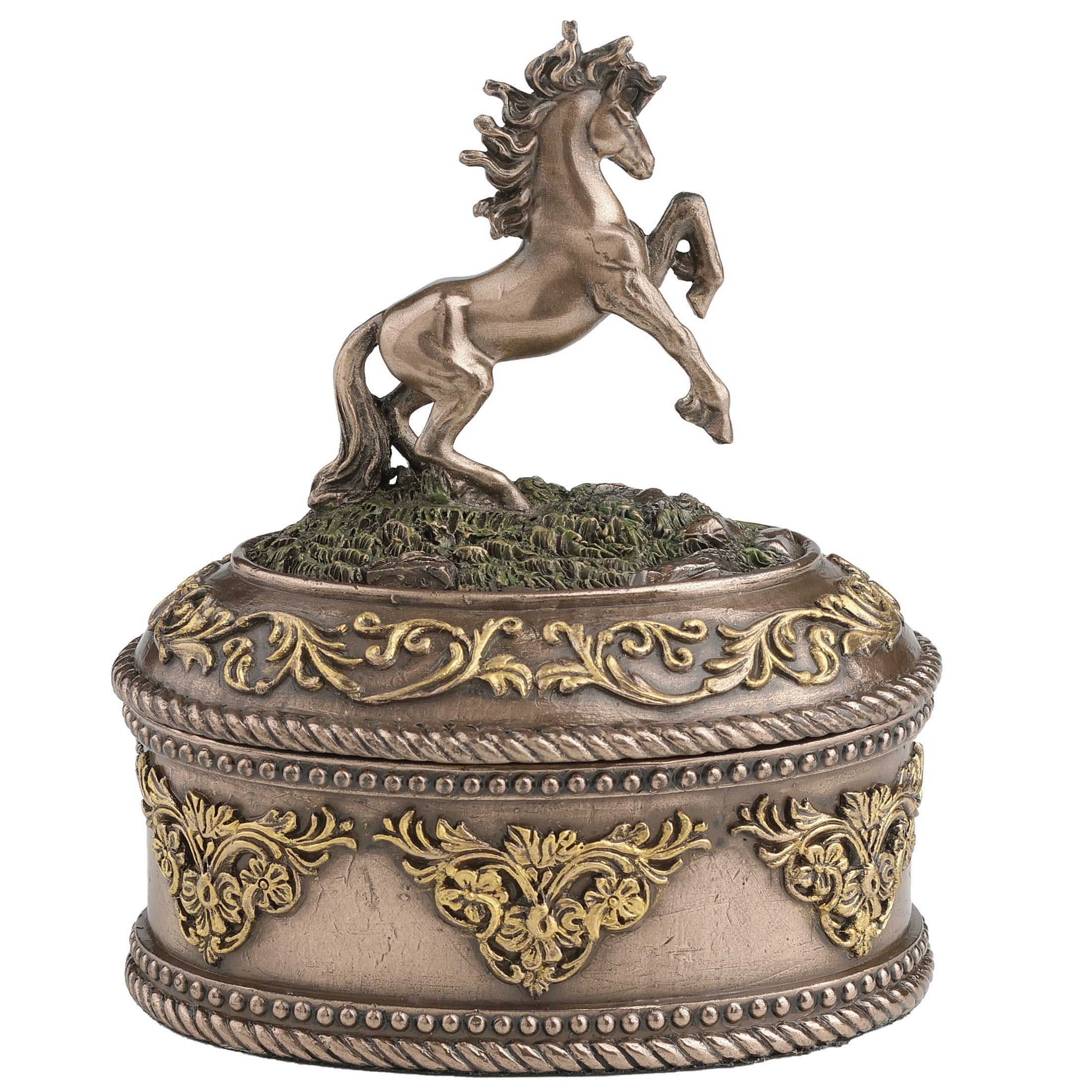 Rearing Horse Oval Trinket Box