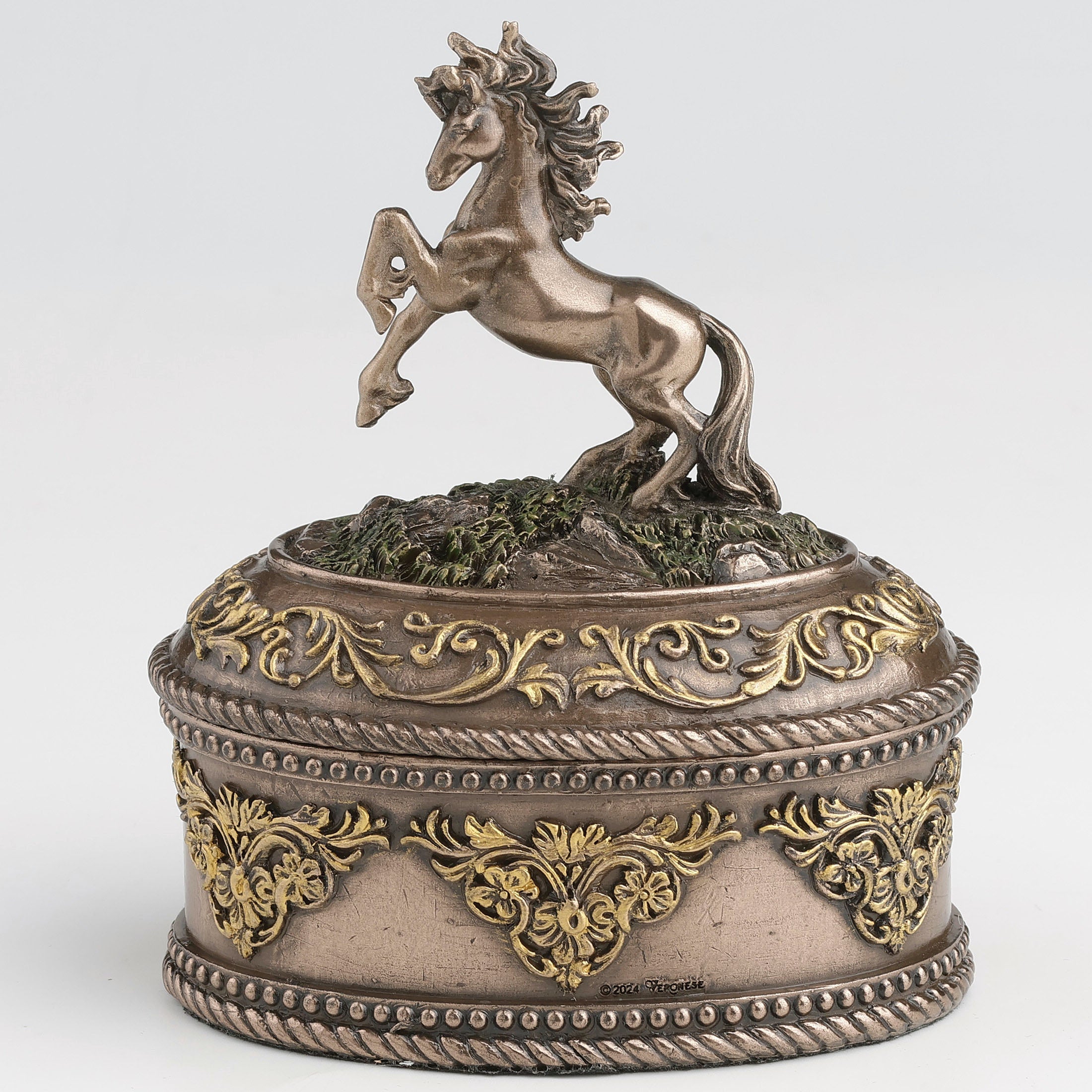 Rearing Horse Oval Trinket Box