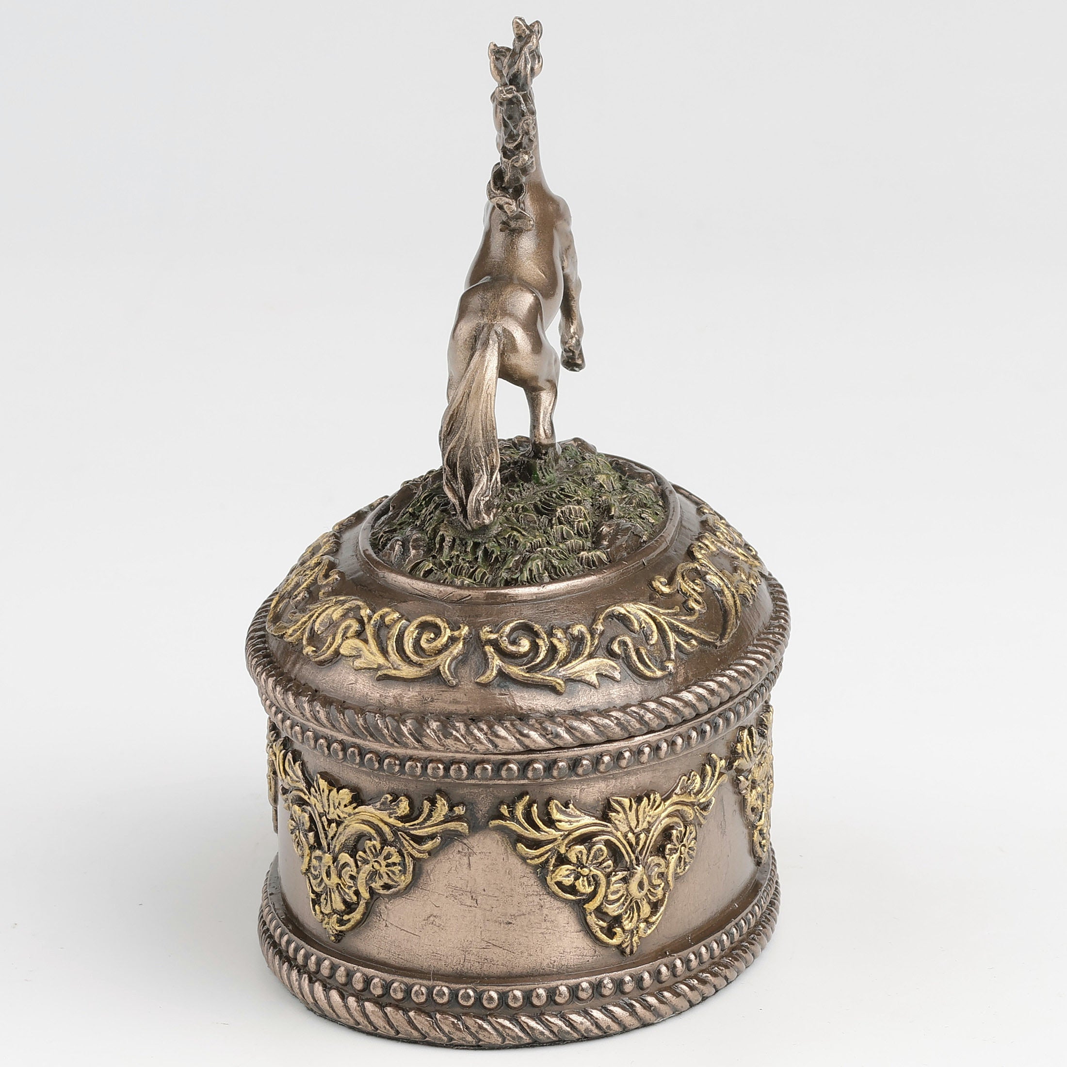 Rearing Horse Oval Trinket Box
