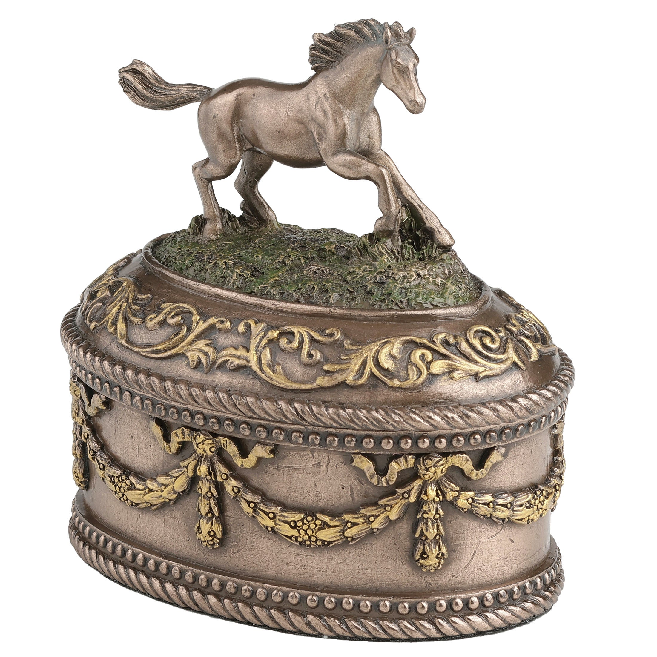Running Horse Oval Trinket Box