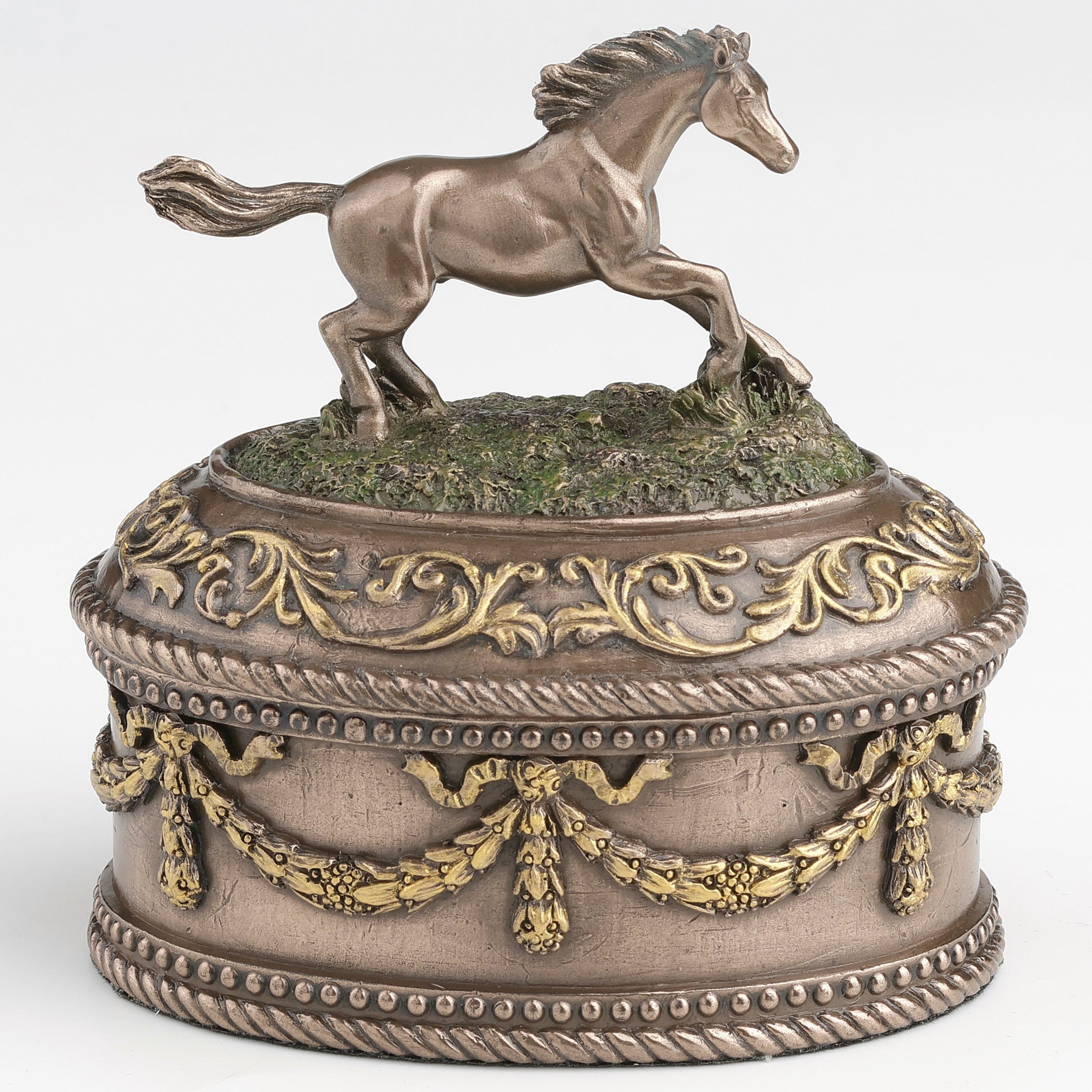 Running Horse Oval Trinket Box