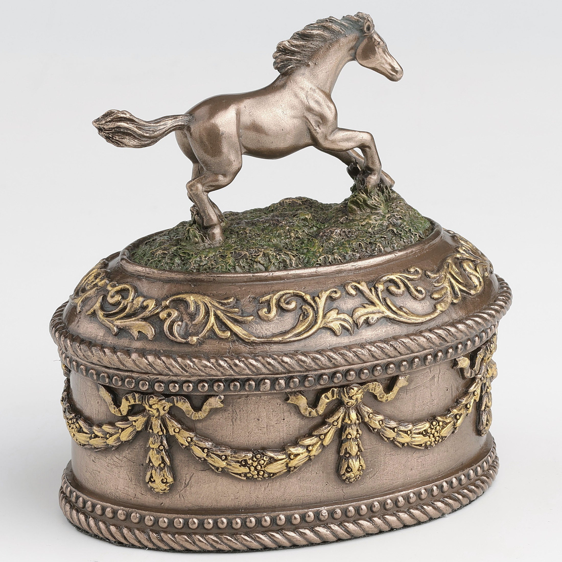 Running Horse Oval Trinket Box