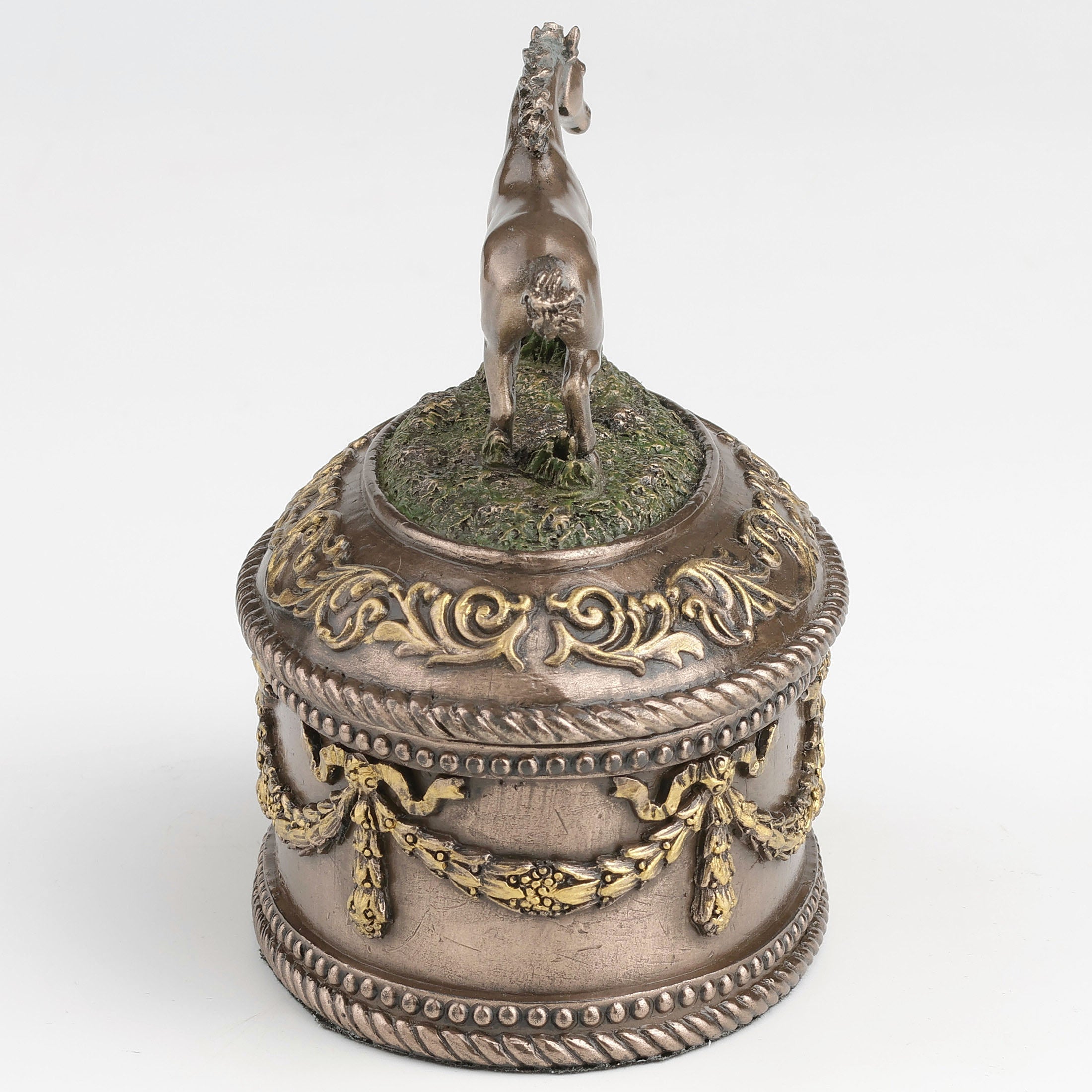 Running Horse Oval Trinket Box