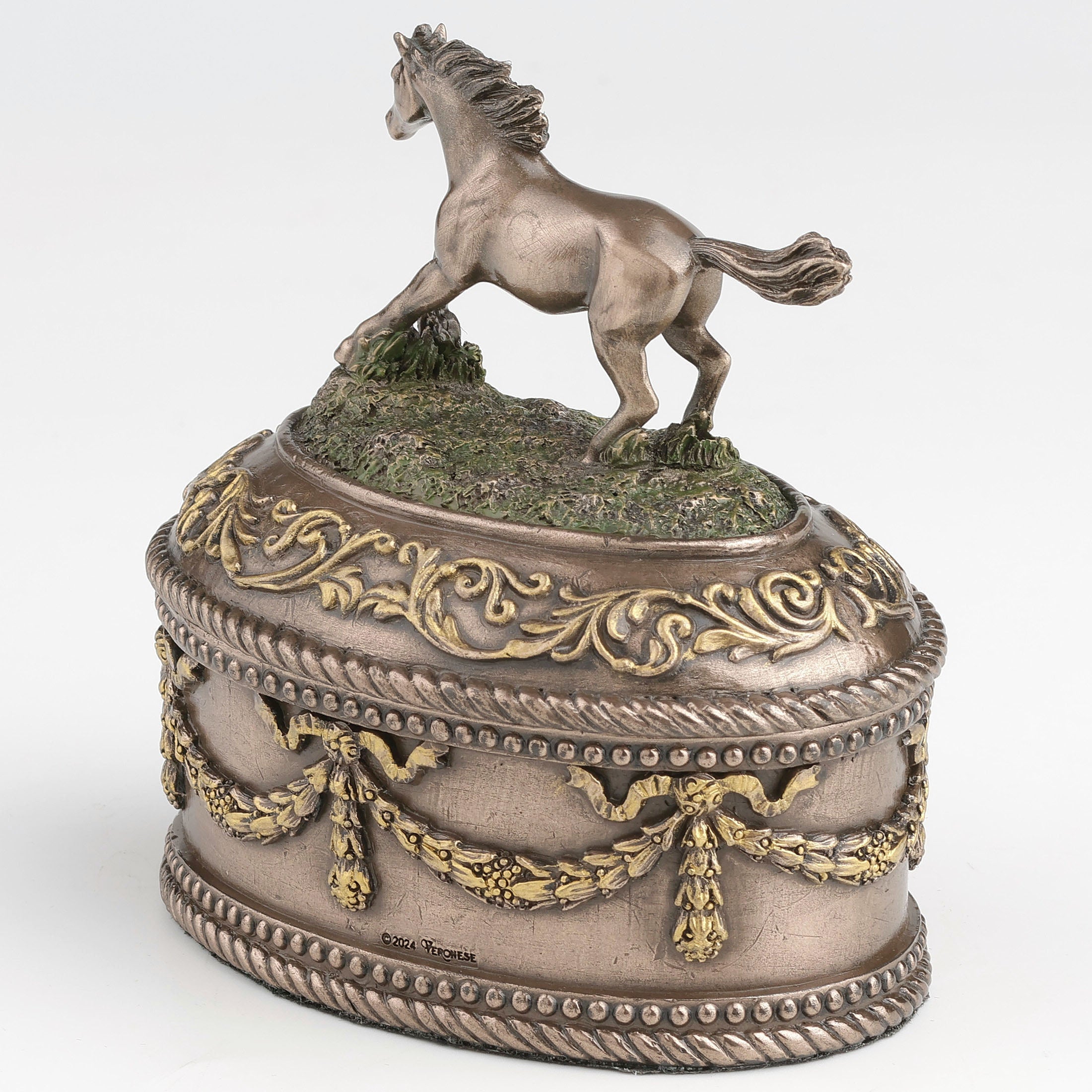 Running Horse Oval Trinket Box
