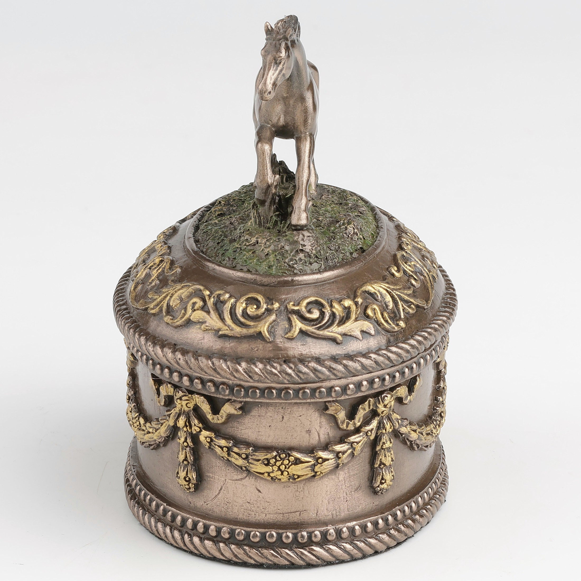 Running Horse Oval Trinket Box