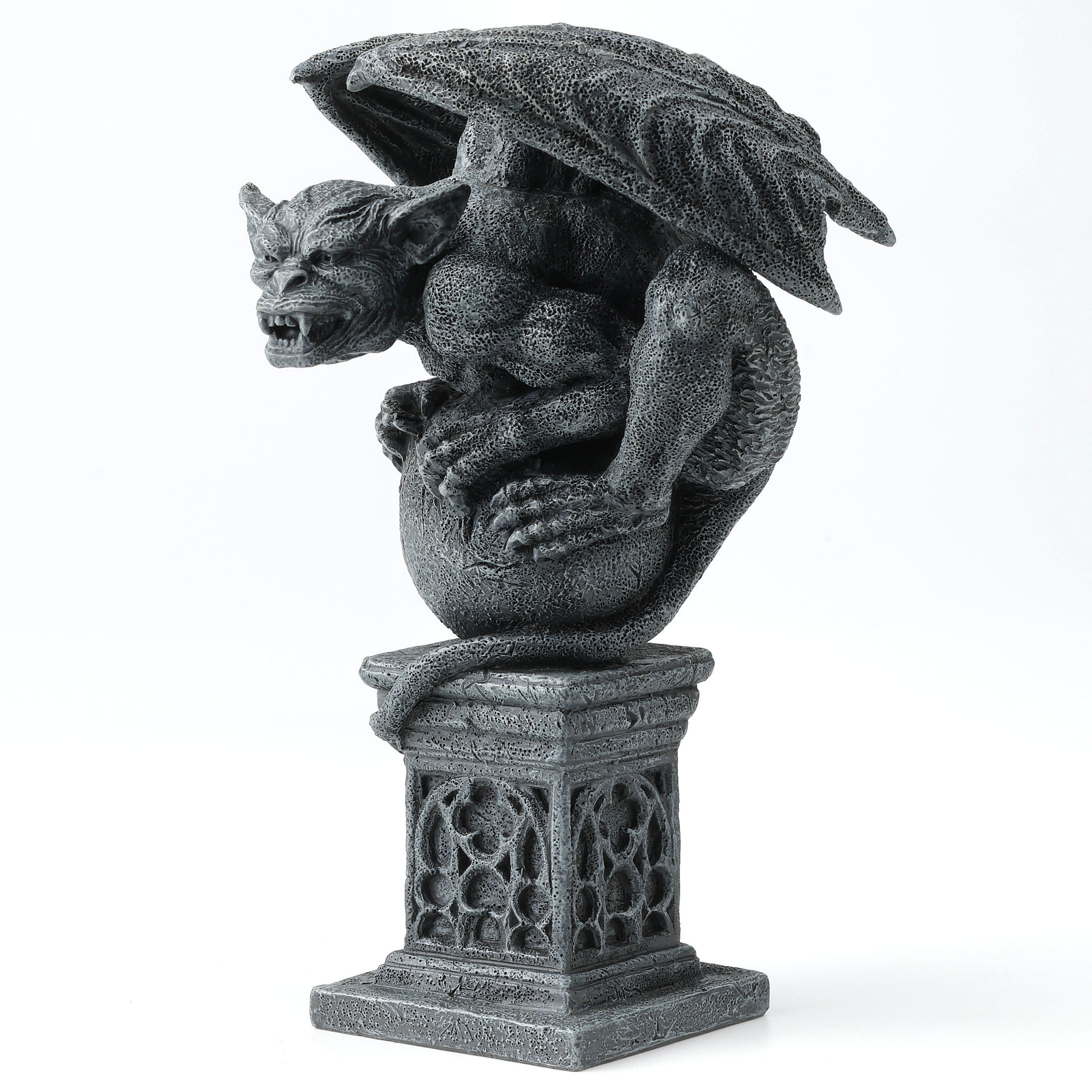 Perched Gargoyle On Sphere Pillar