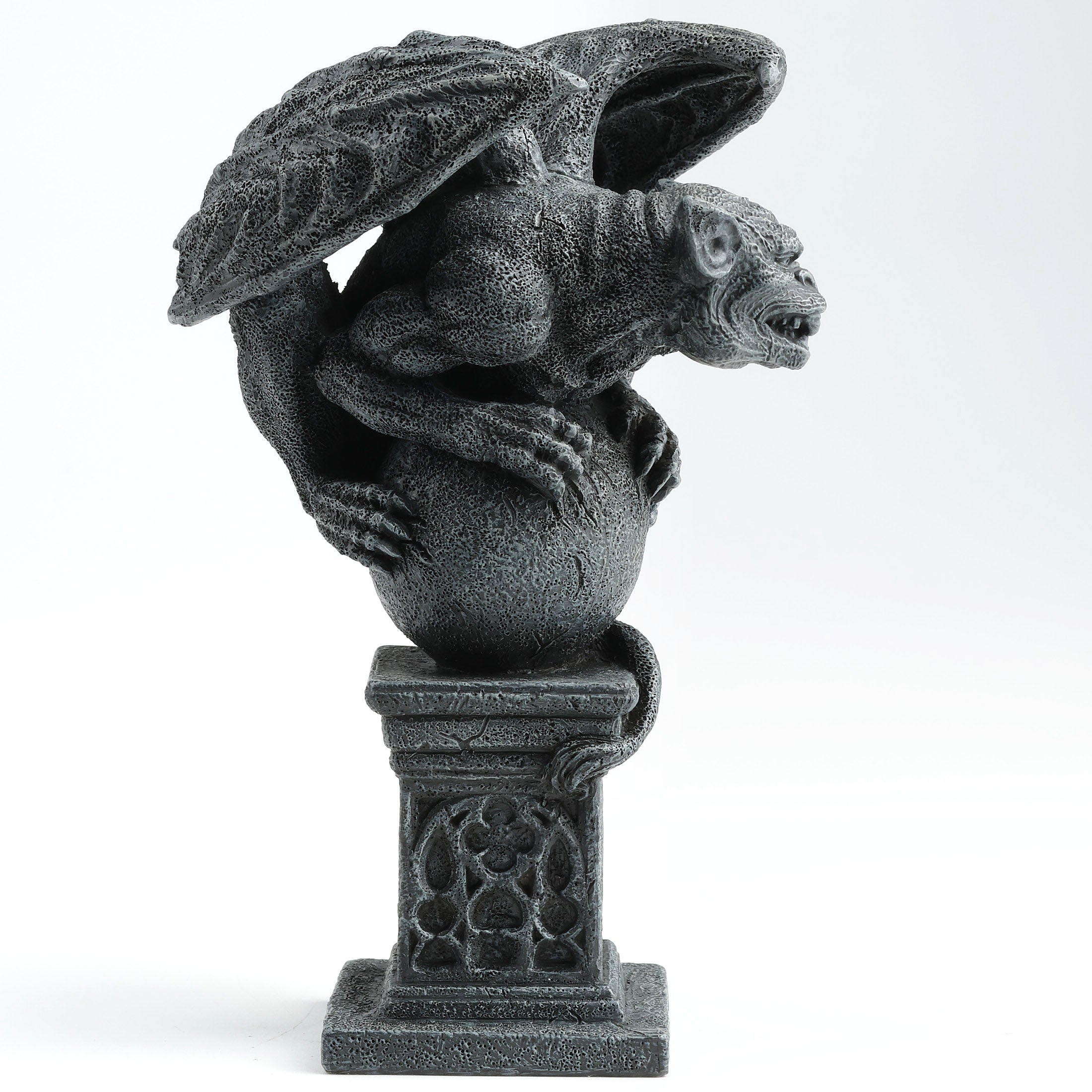 Perched Gargoyle On Sphere Pillar