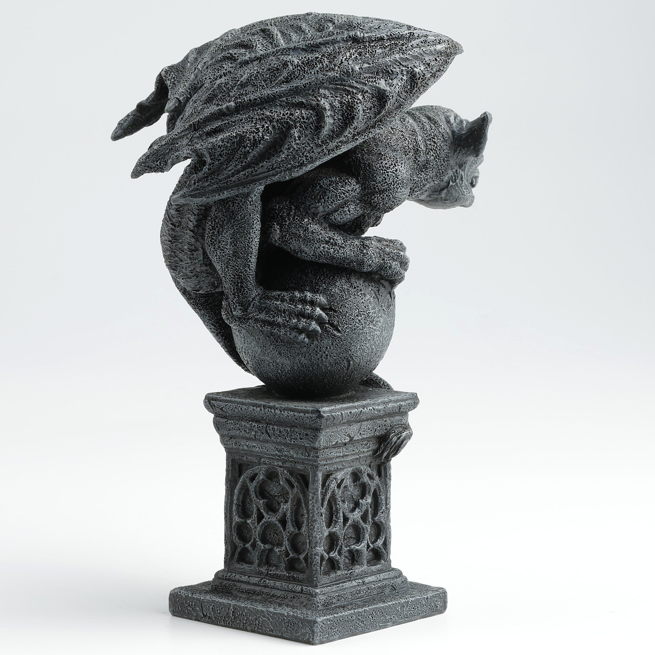 Perched Gargoyle On Sphere Pillar