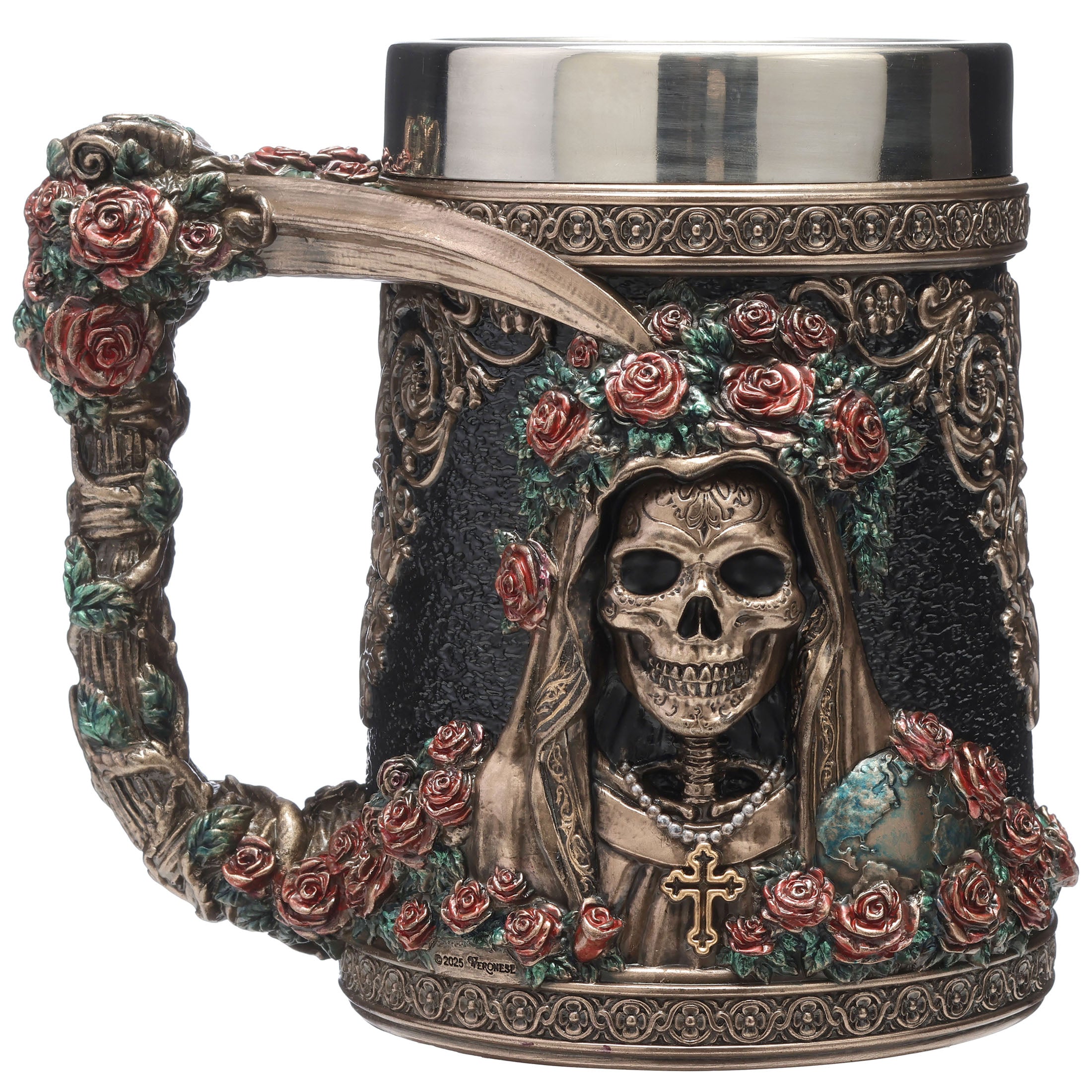 Santa Muerte Flores Beer Stein