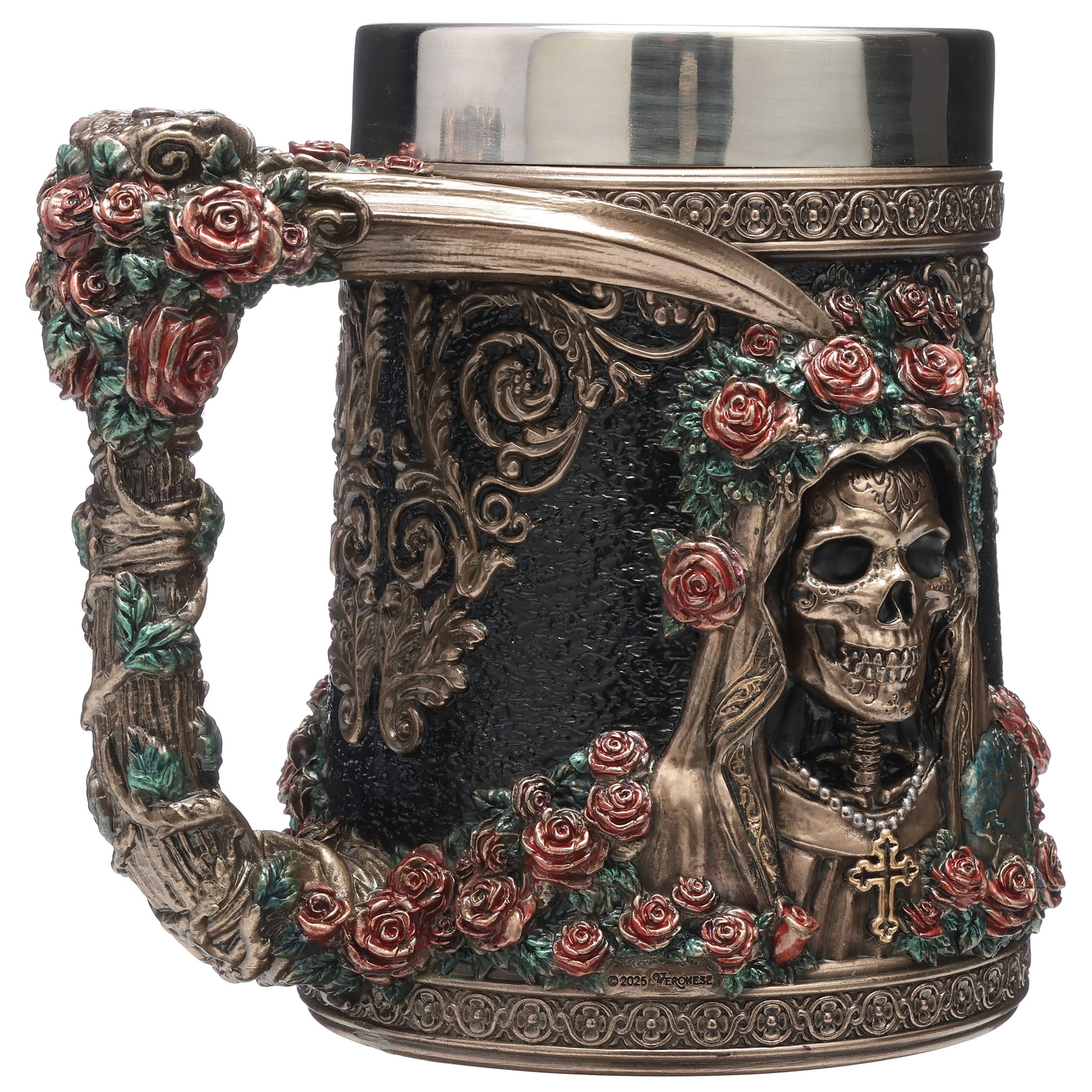 Santa Muerte Flores Beer Stein