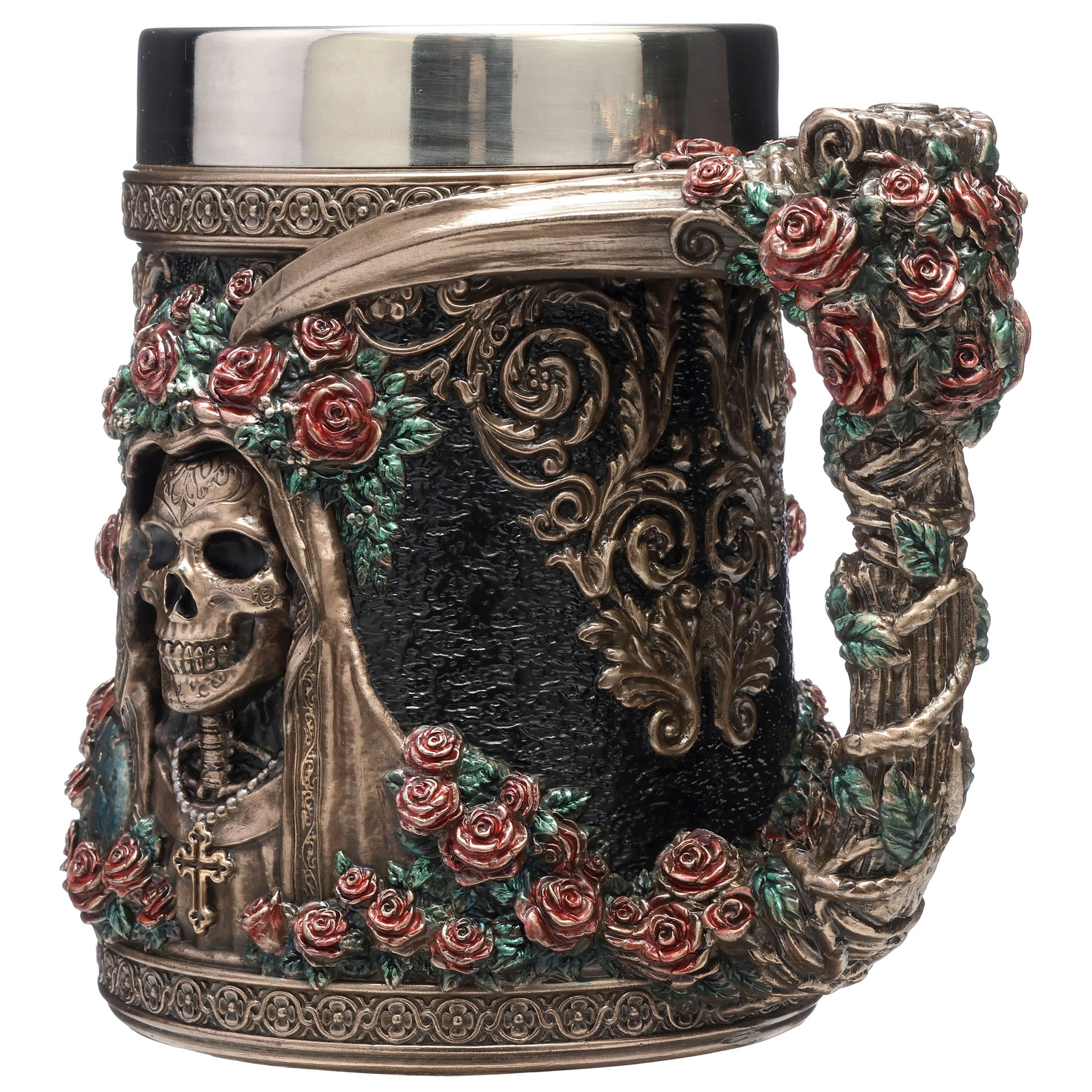 Santa Muerte Flores Beer Stein