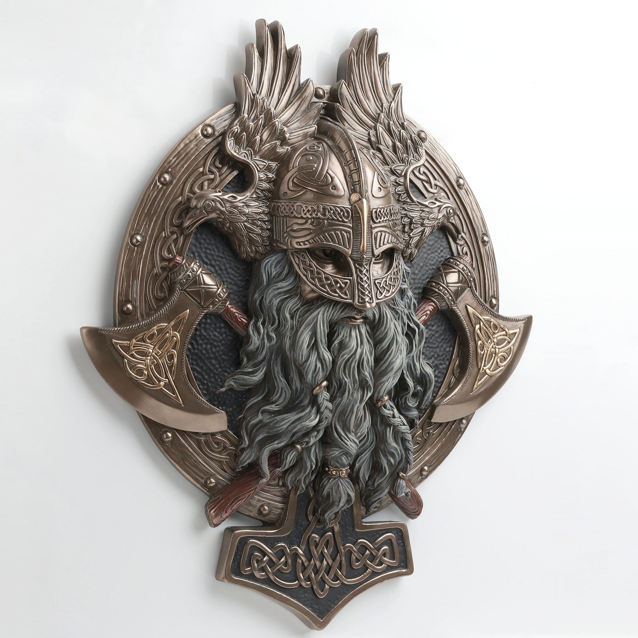 Viking Berserker Twin Axe Valhalla Wall Plaque