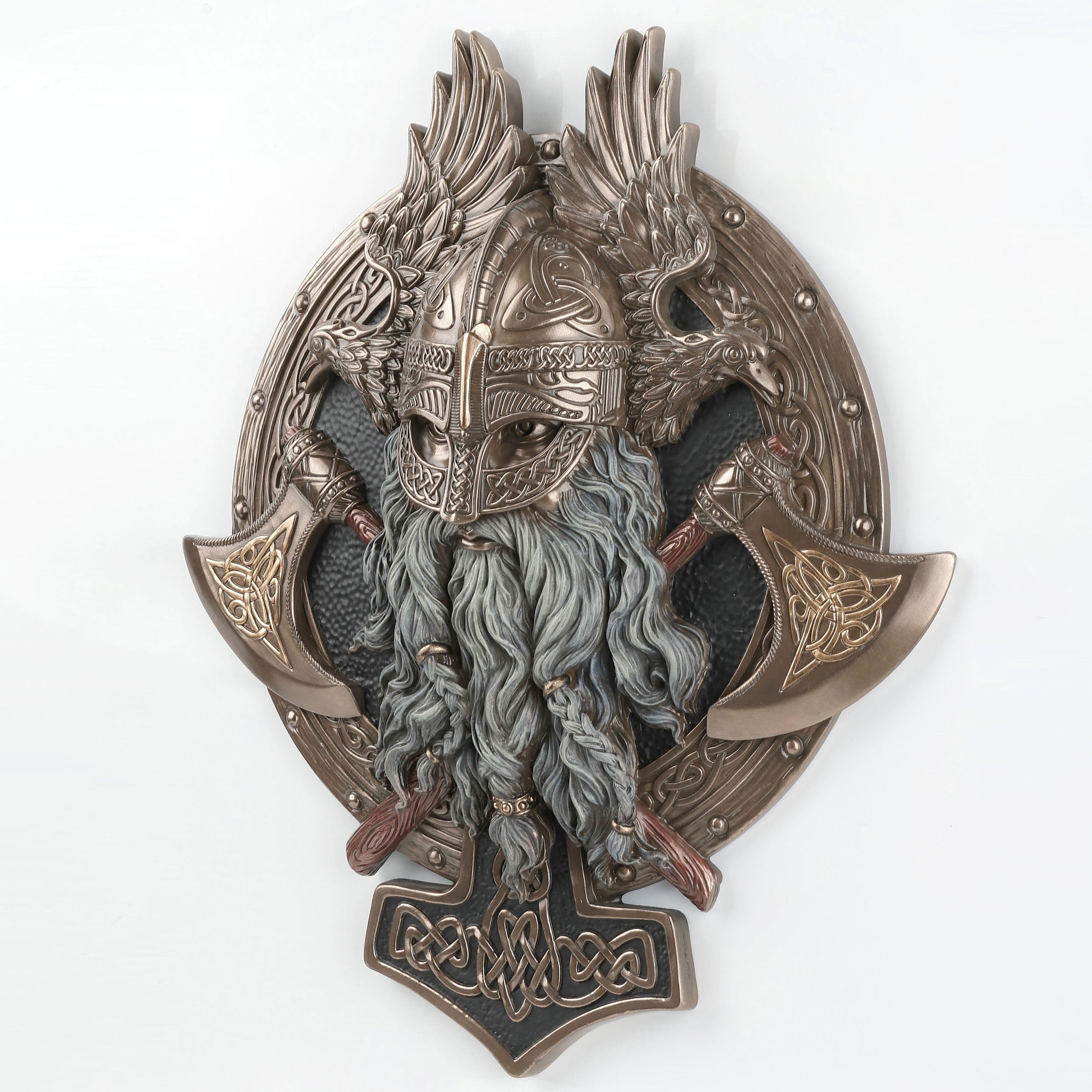 Viking Berserker Twin Axe Valhalla Wall Plaque