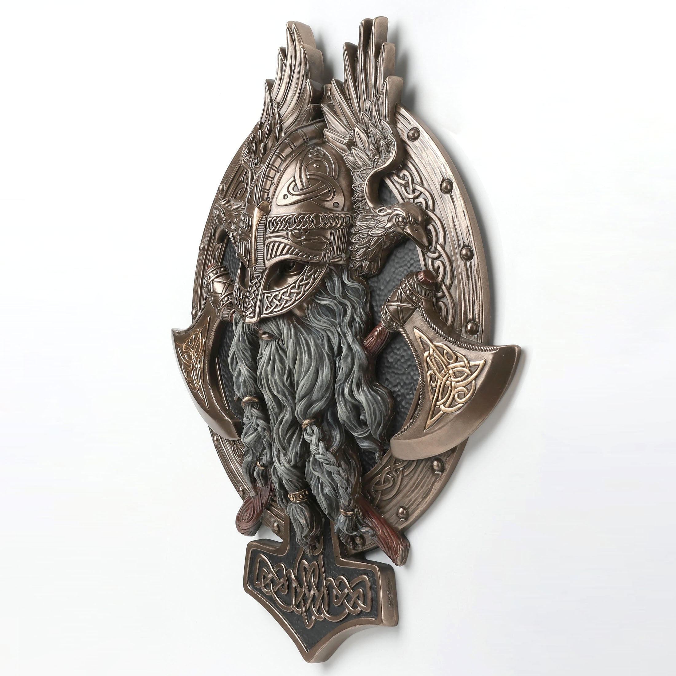 Viking Berserker Twin Axe Valhalla Wall Plaque