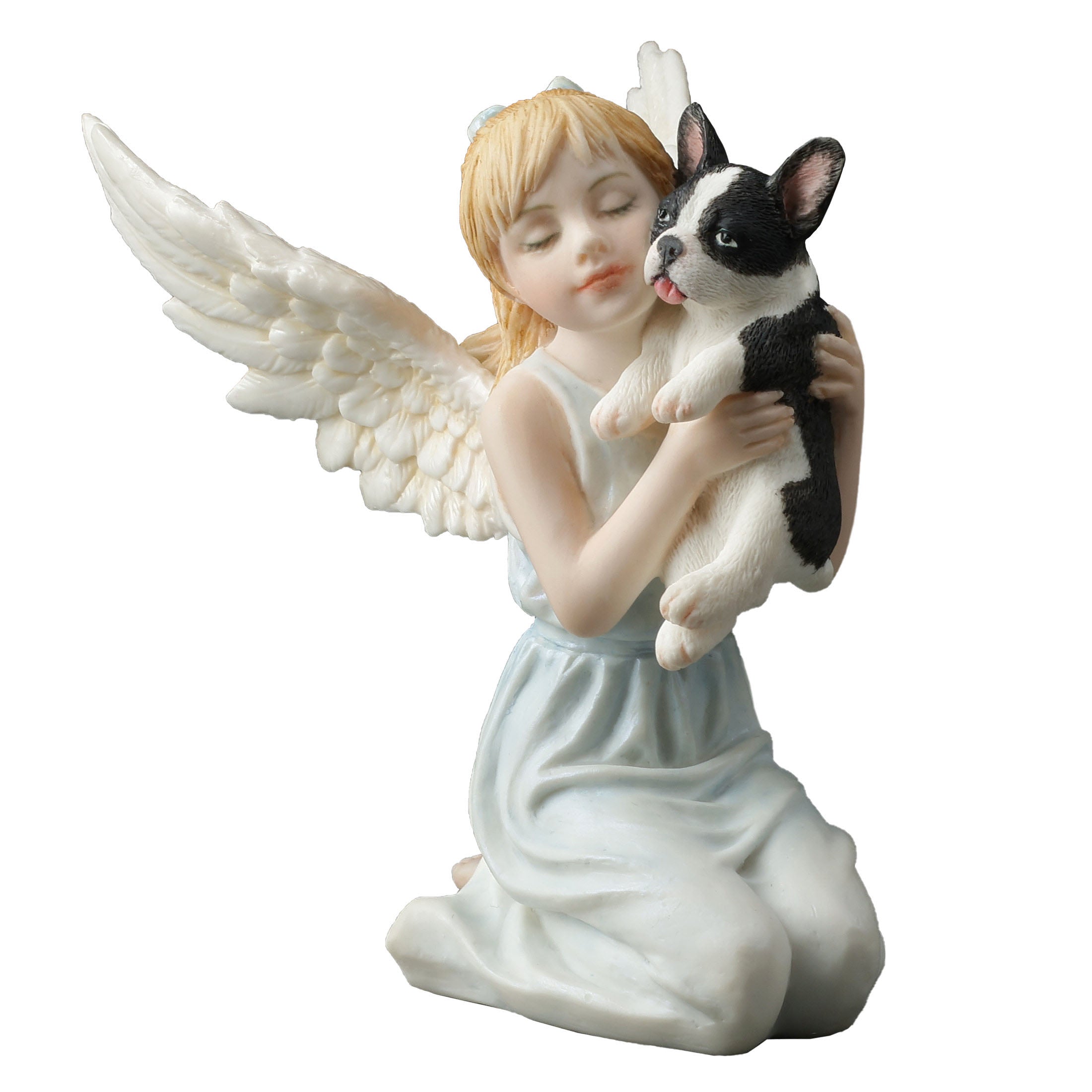 Angelic Little Girl And French Bulldog