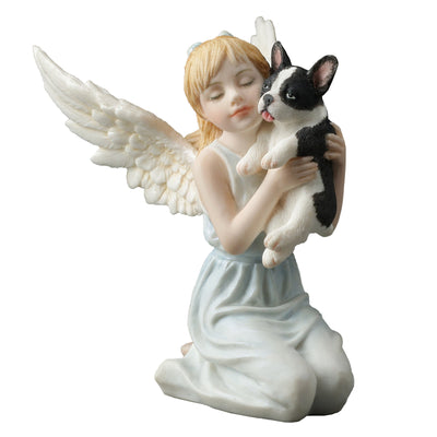 Angelic Little Girl with French Bulldog Figurine