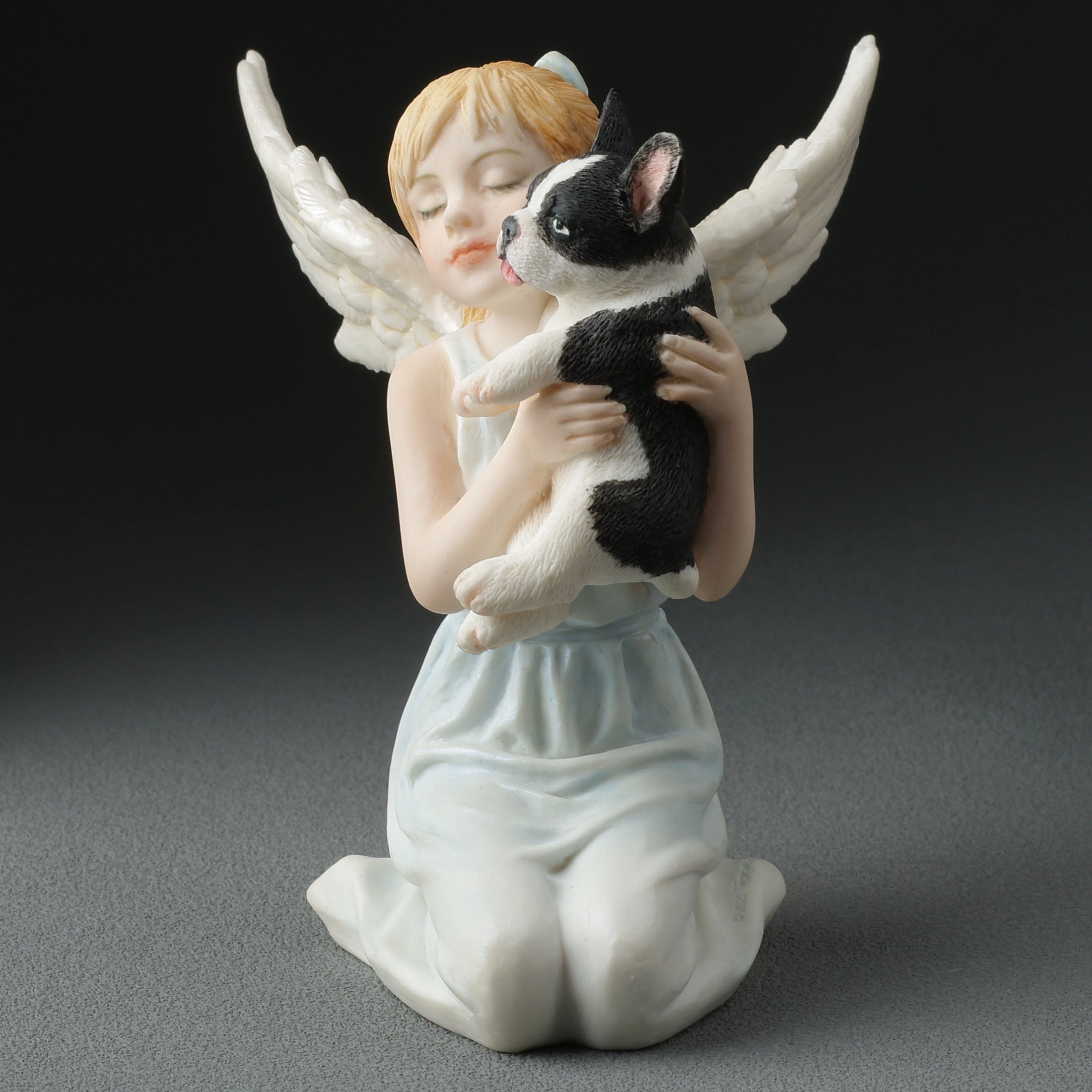 Angelic Little Girl And French Bulldog