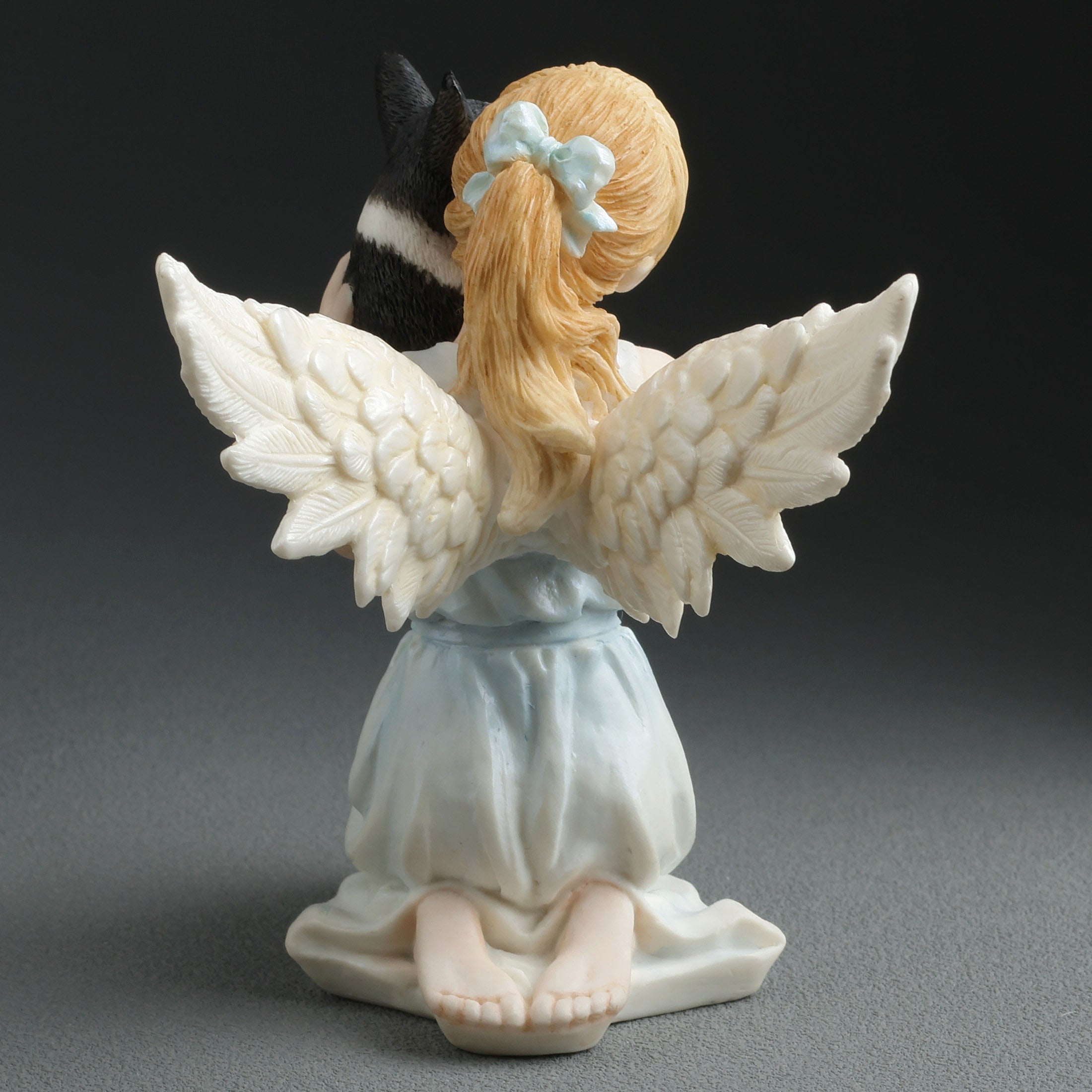 Angelic Little Girl with French Bulldog Figurine
