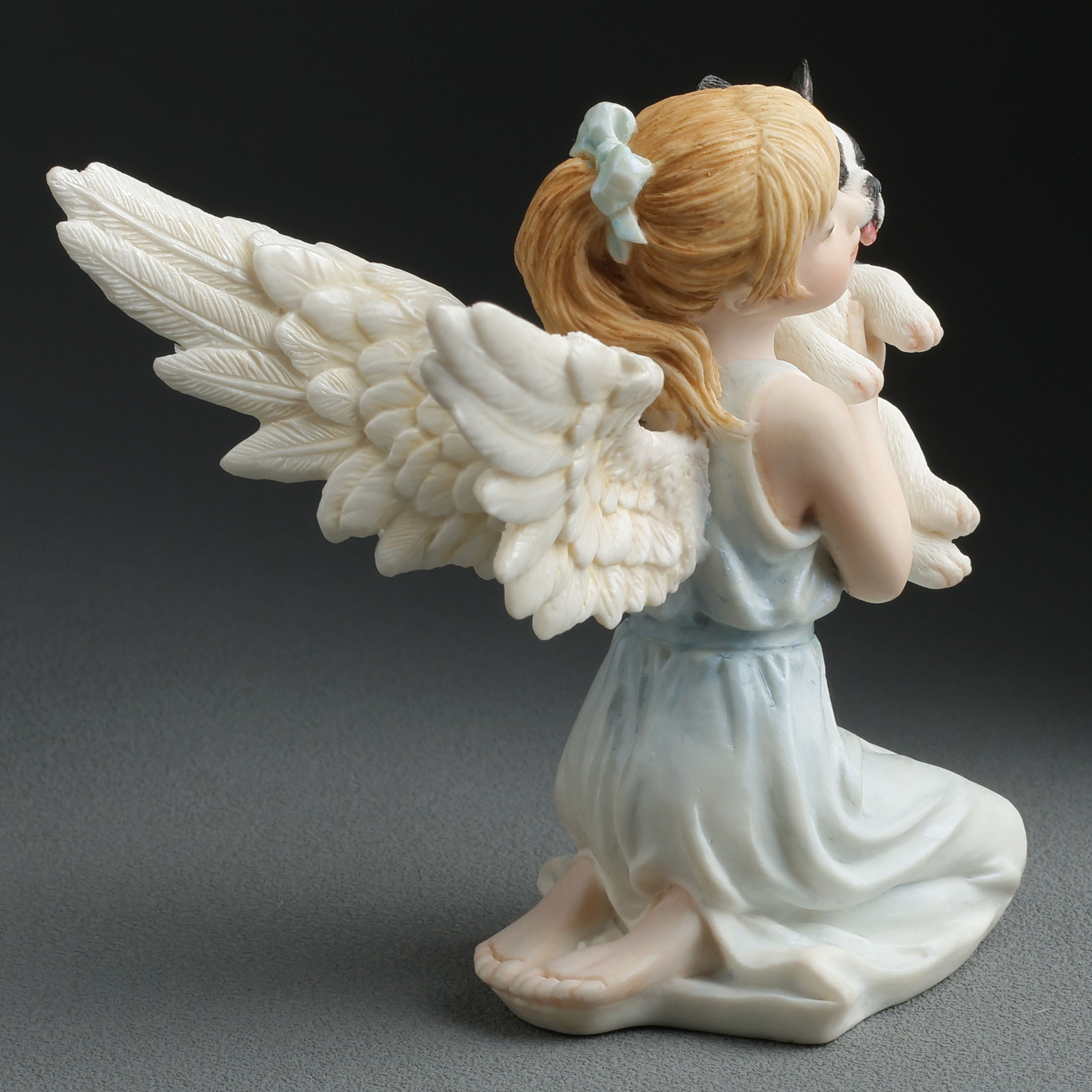 Angelic Little Girl with French Bulldog Figurine