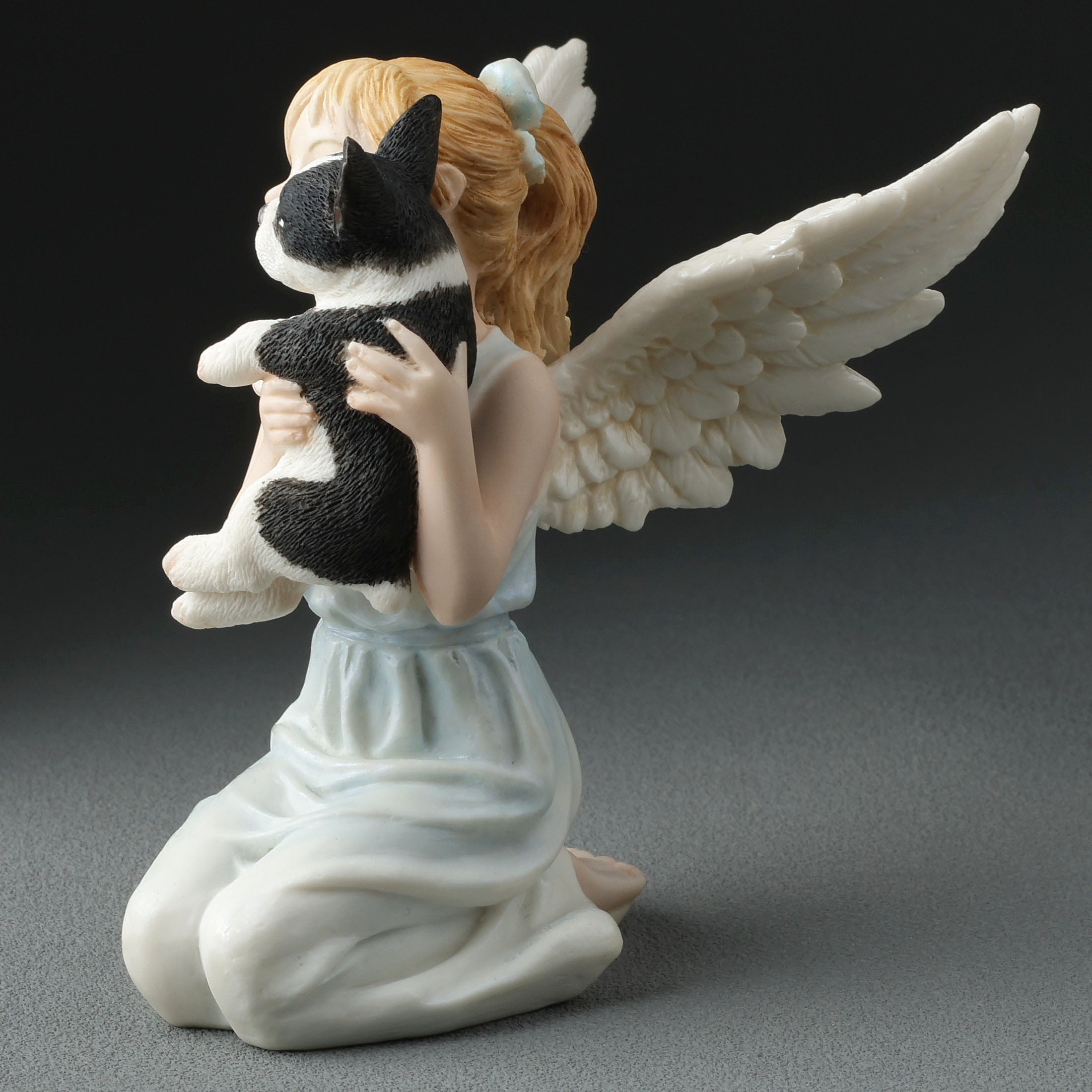 Angelic Little Girl with French Bulldog Figurine
