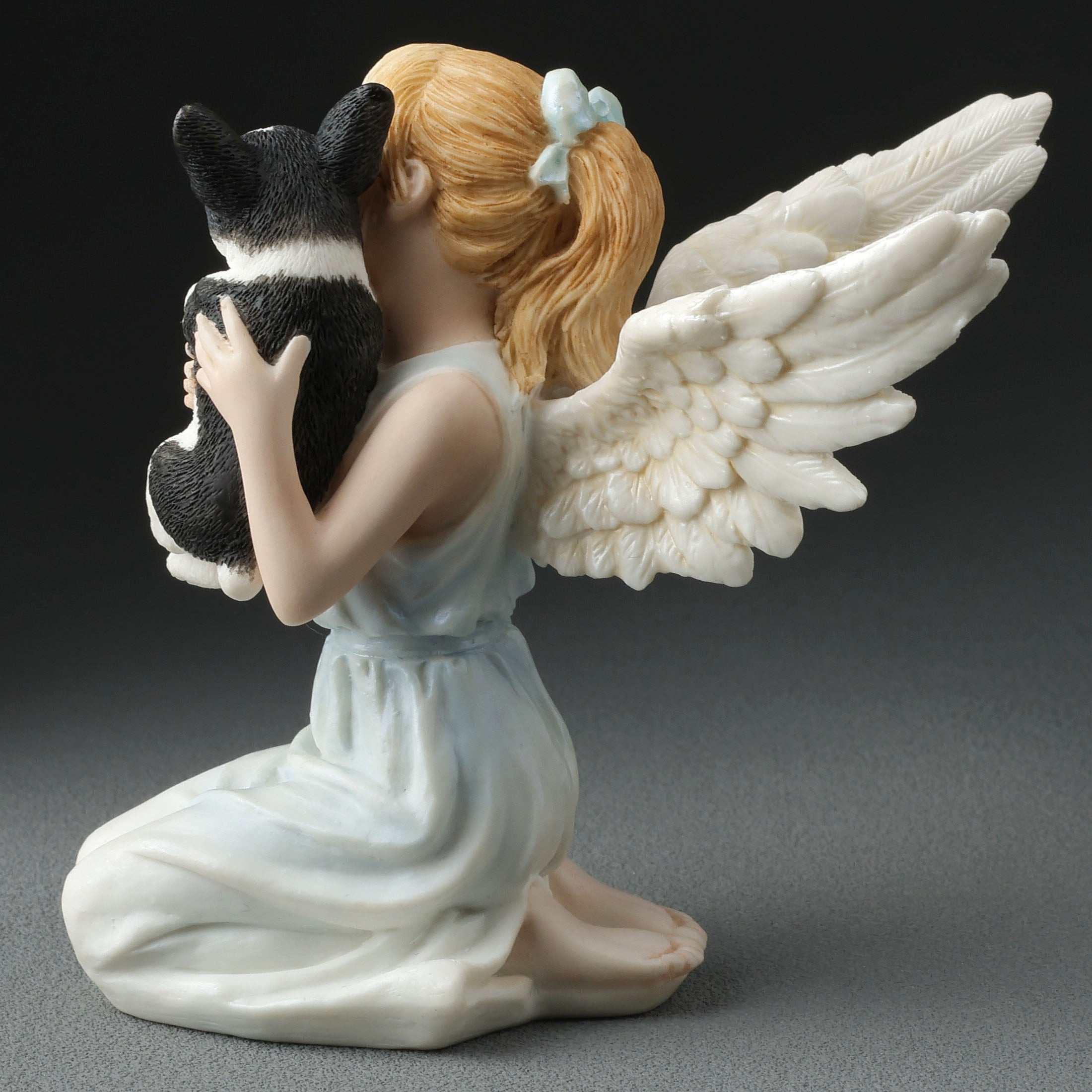 Angelic Little Girl with French Bulldog Figurine