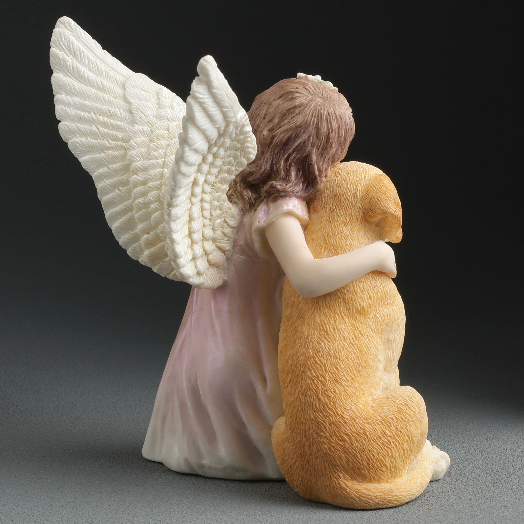 Angelic Little Girl And Golden Retriever Puppy