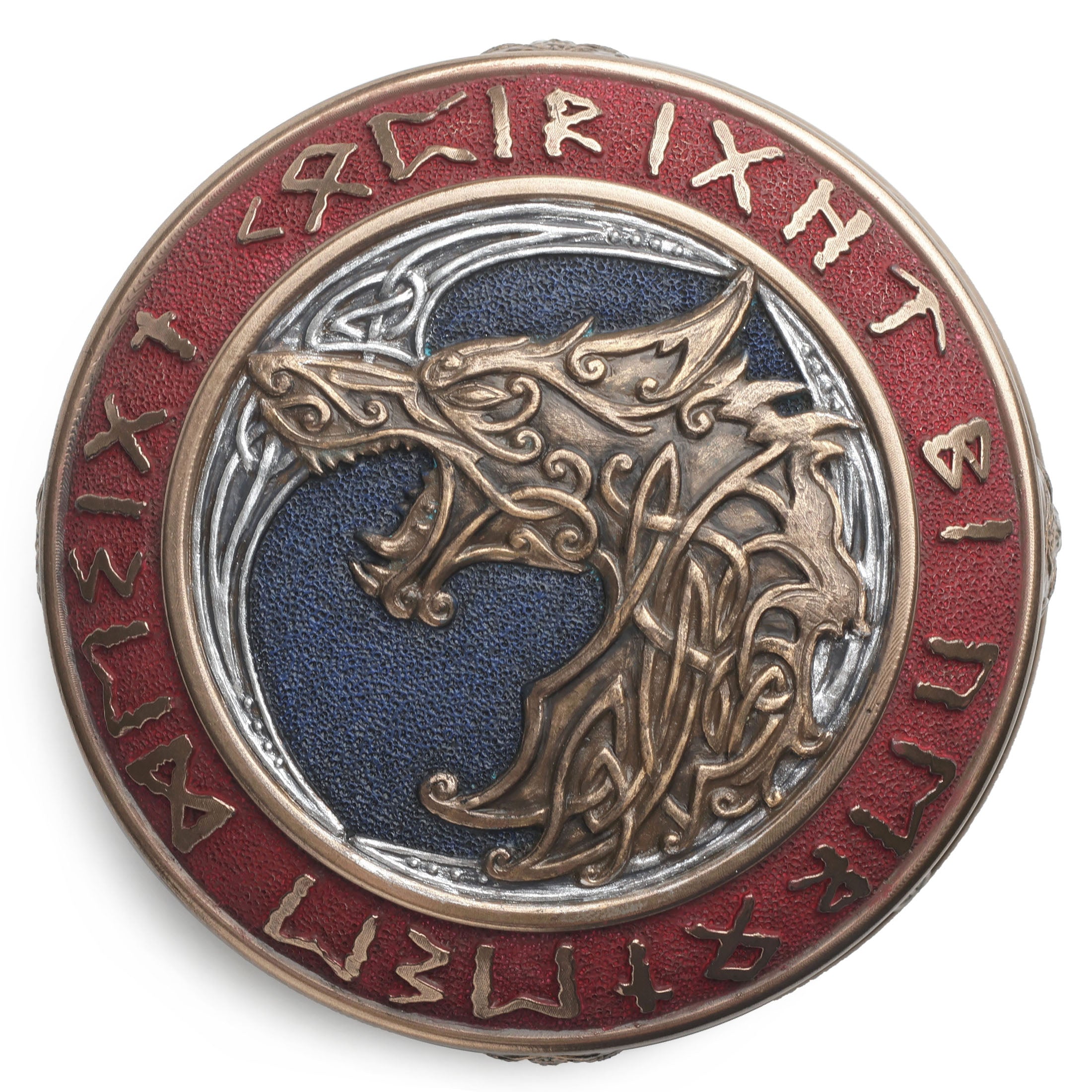 Fenrir Viking Rune Round Trinket Box
