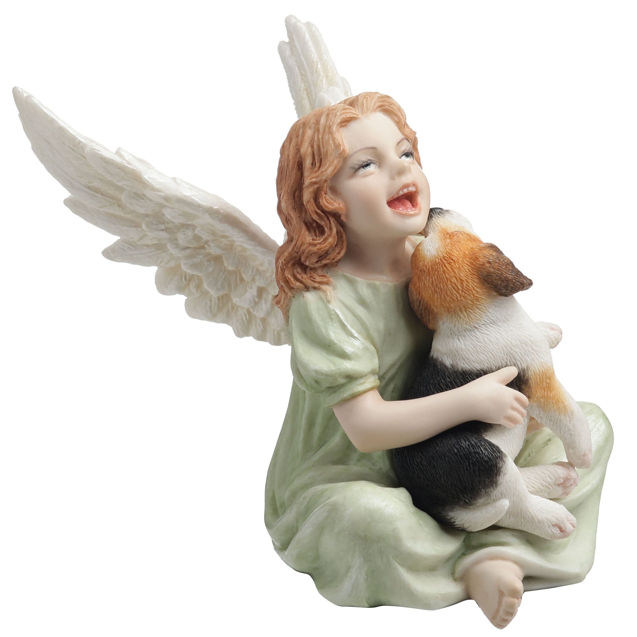 Angelic Little Girl with Beagle Puppy Figurine