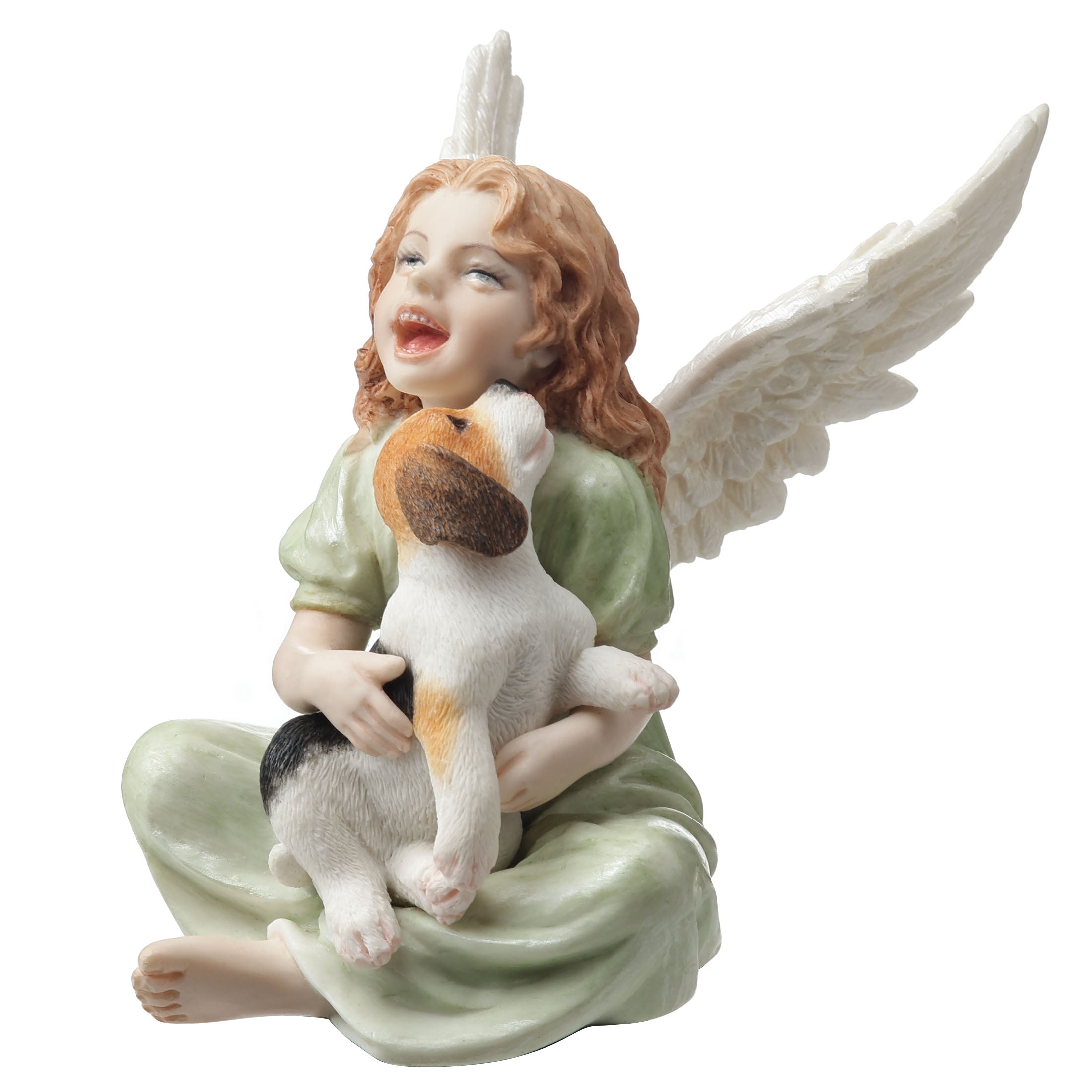 Angelic Little Girl with Beagle Puppy Figurine