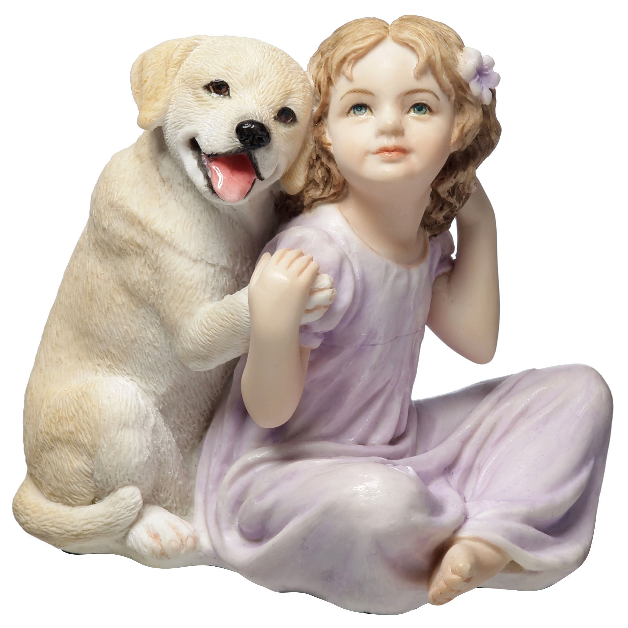 Little Girl and Lab Pup Soft And Serene