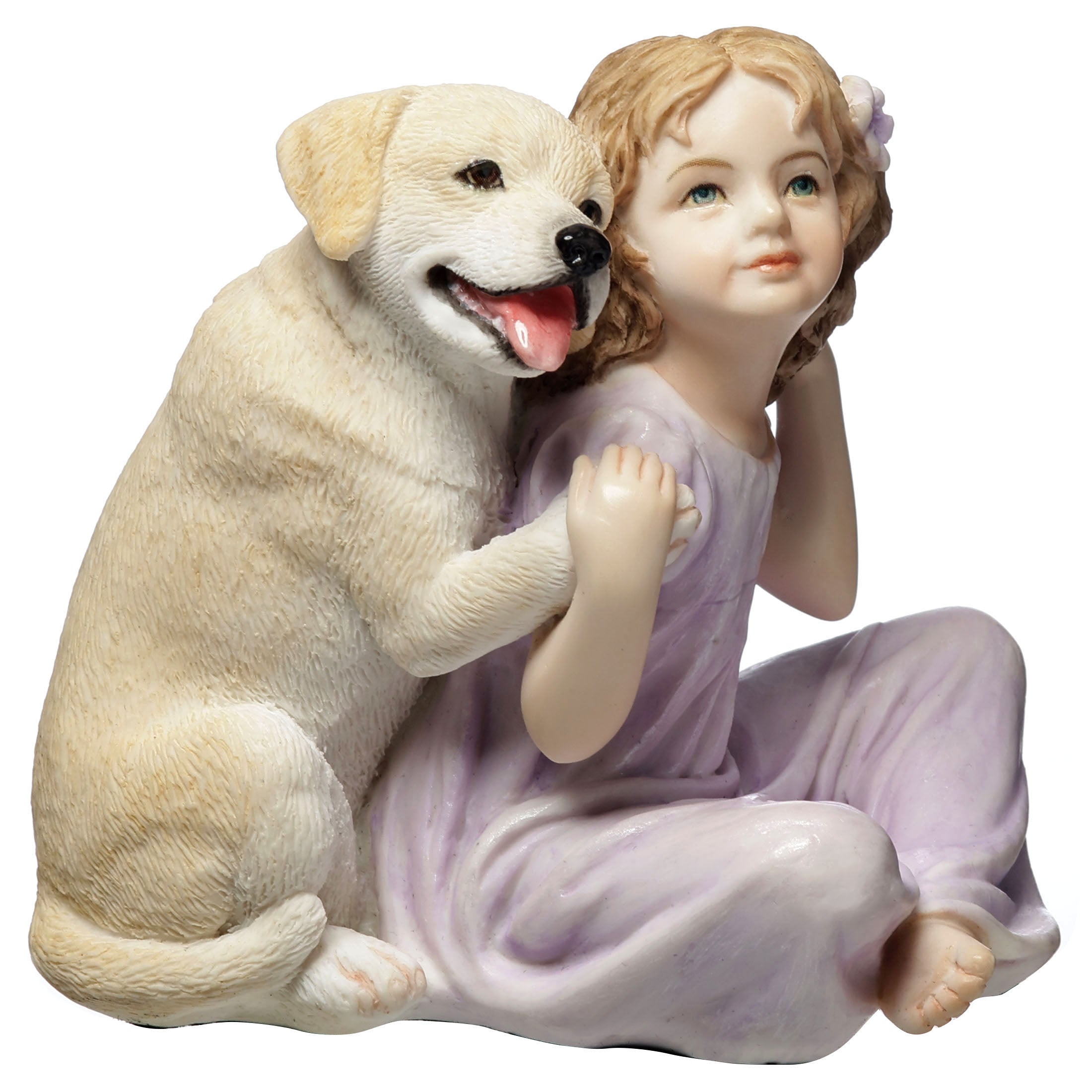 Little Girl and Lab Pup Soft And Serene