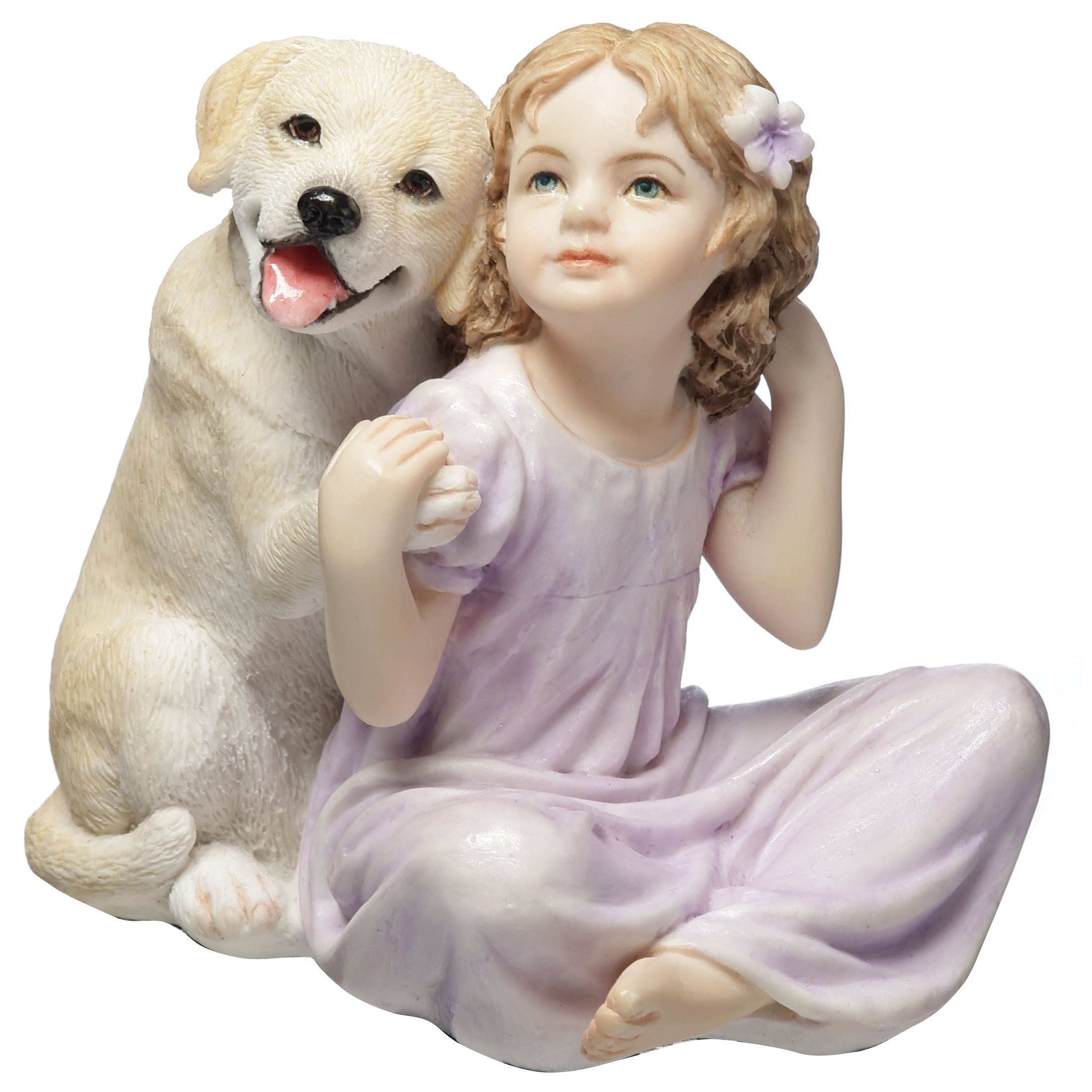 Little Girl and Lab Pup Soft And Serene