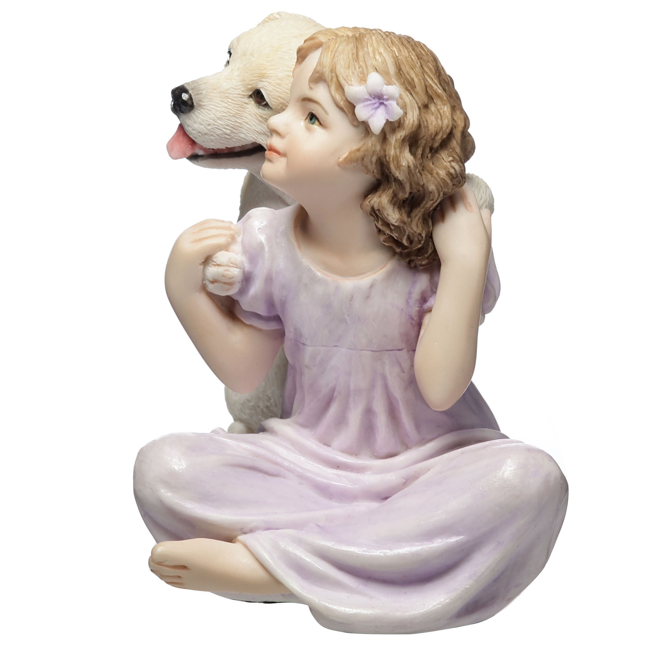 Little Girl and Lab Pup Soft And Serene