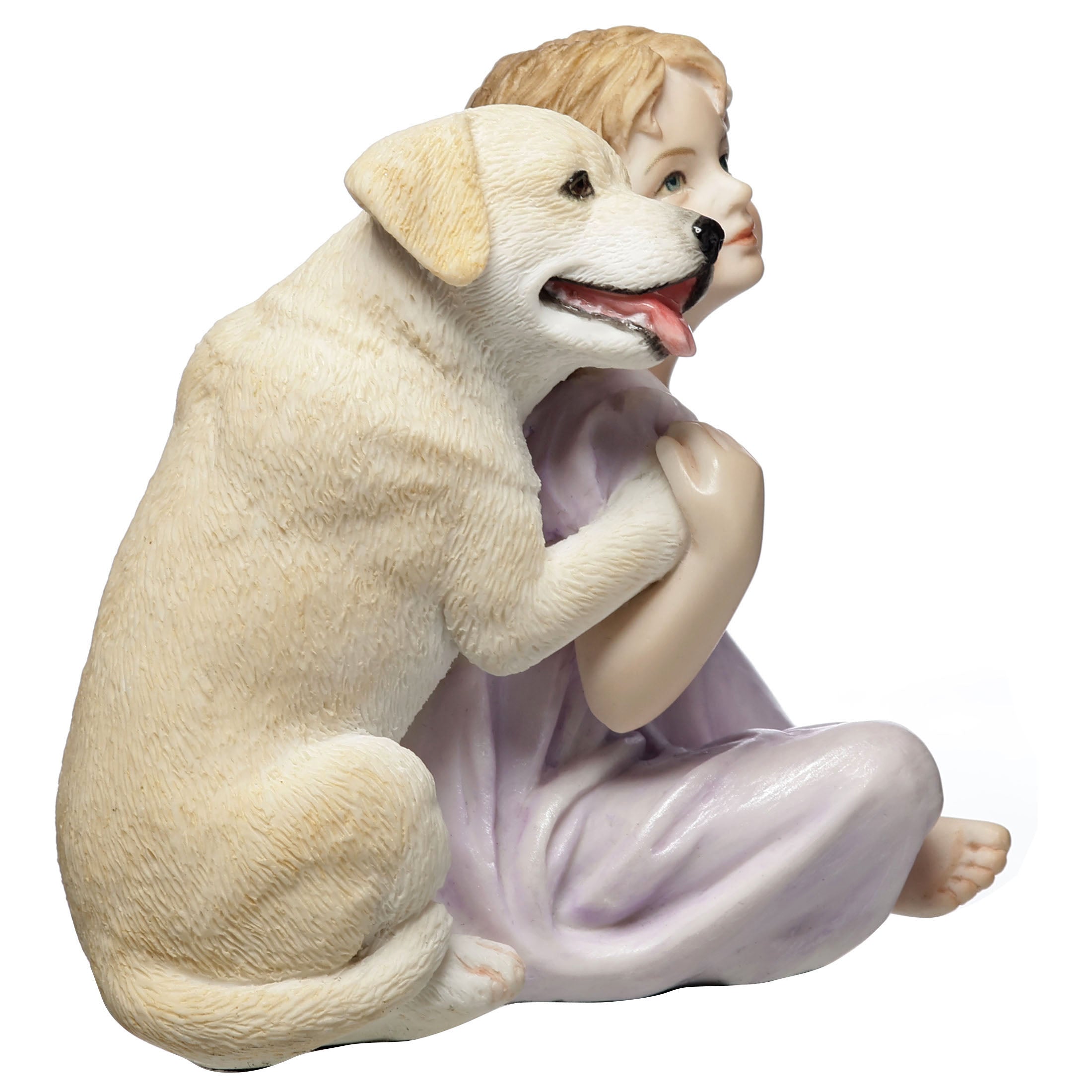 Little Girl and Lab Pup Soft And Serene