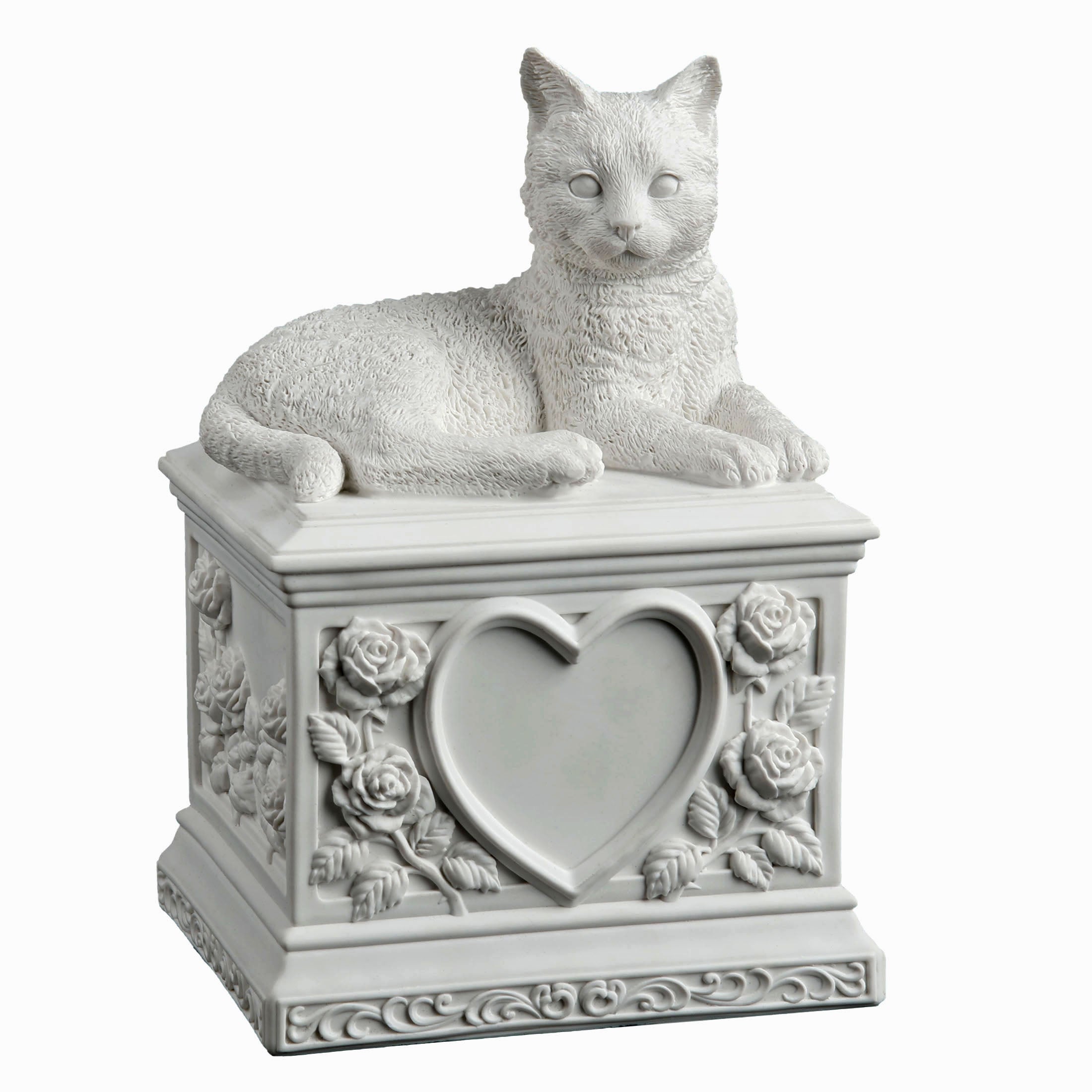 Lying Cat Rose Heart Memorial Urn 1000 ml