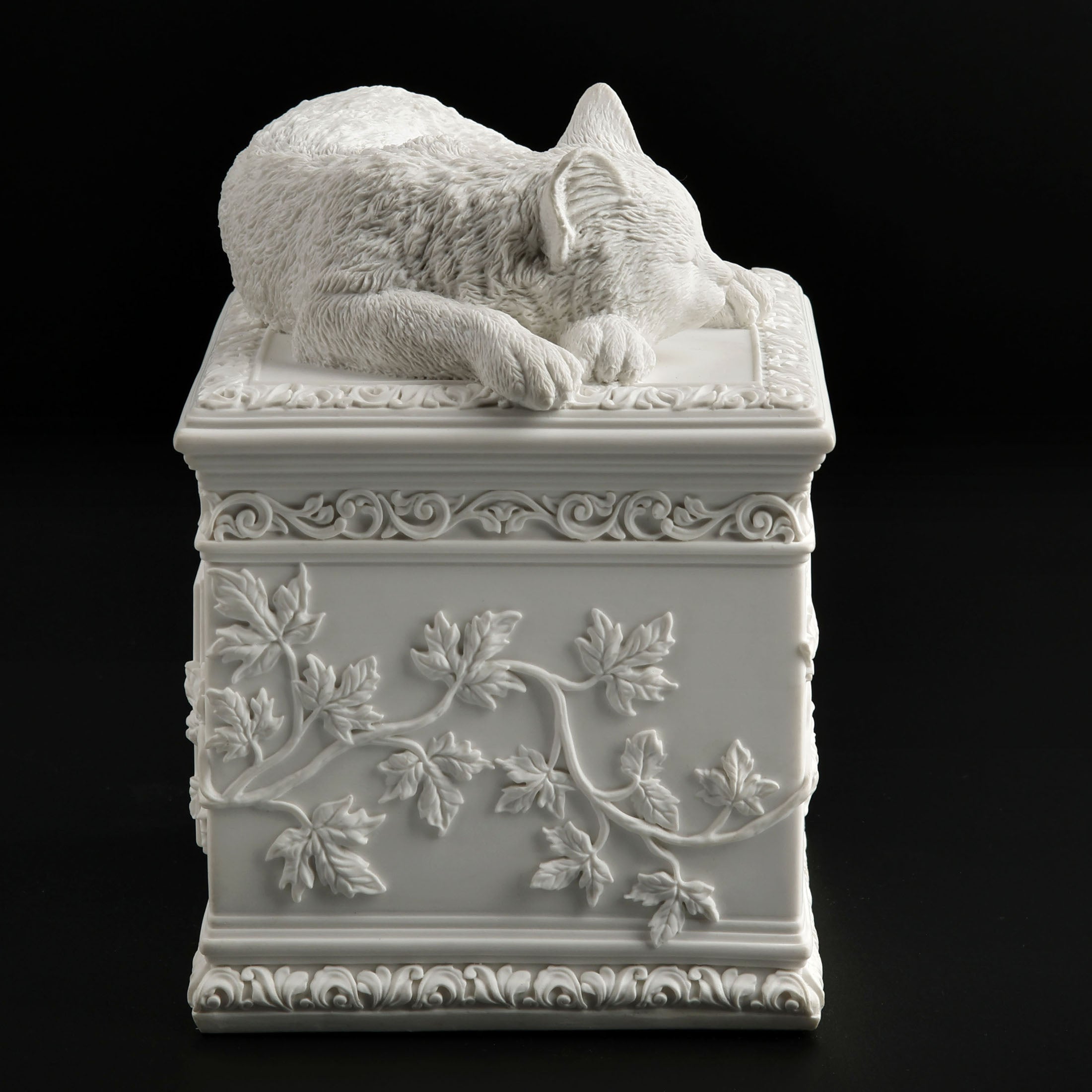Sleeping Cat Memorial Urn With Heart Shaped Photo Frame (1200Ml)