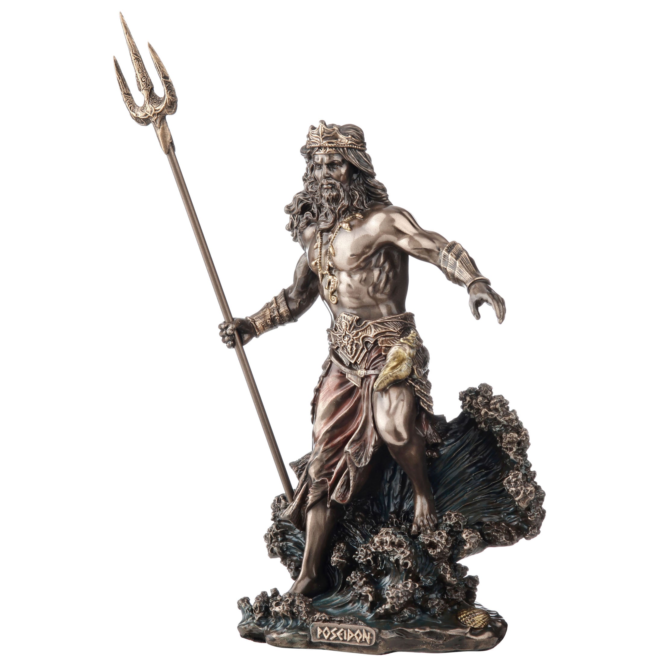 Poseidon Holding Trident Standing On Waves