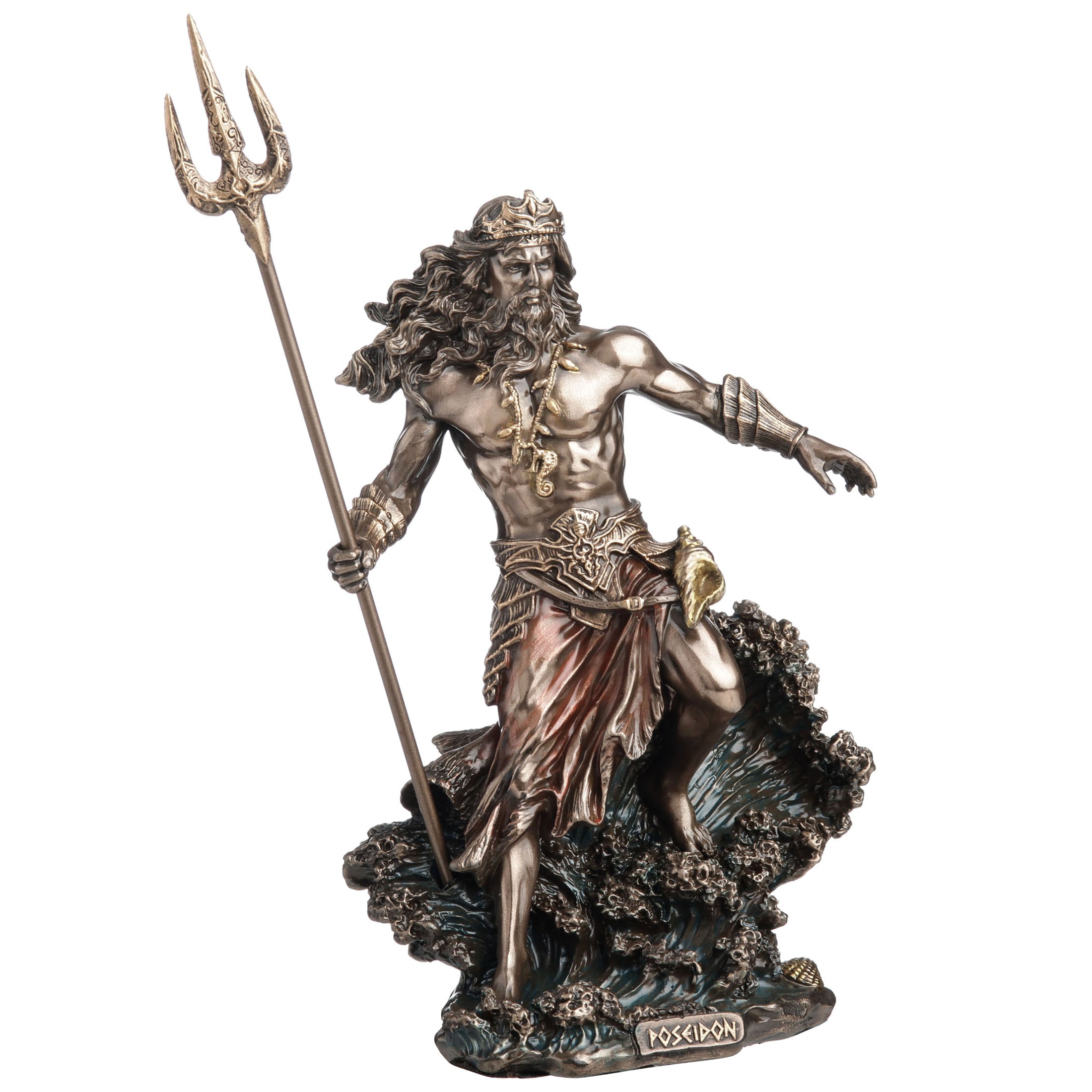 Poseidon Holding Trident Standing On Waves