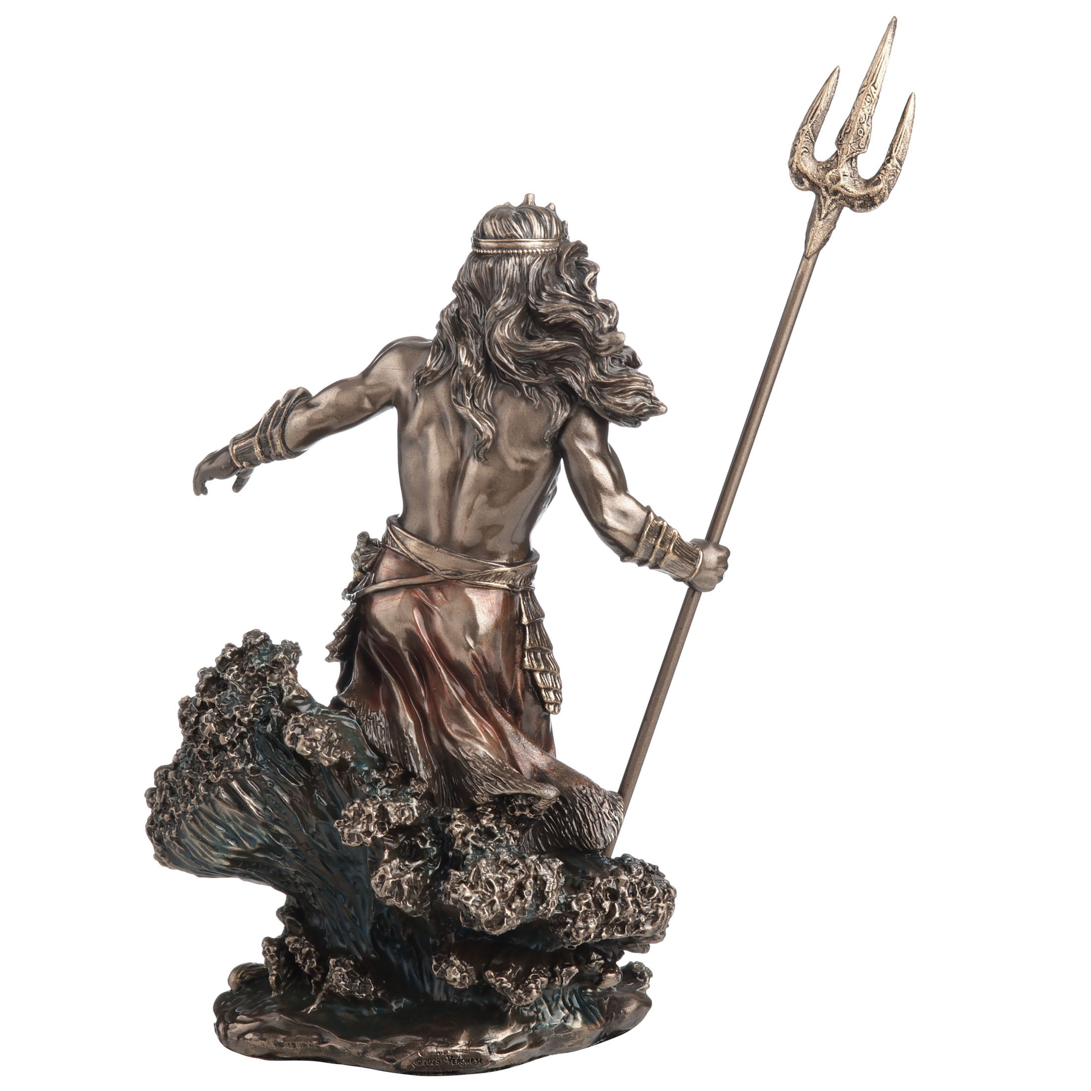 Poseidon Holding Trident Standing On Waves