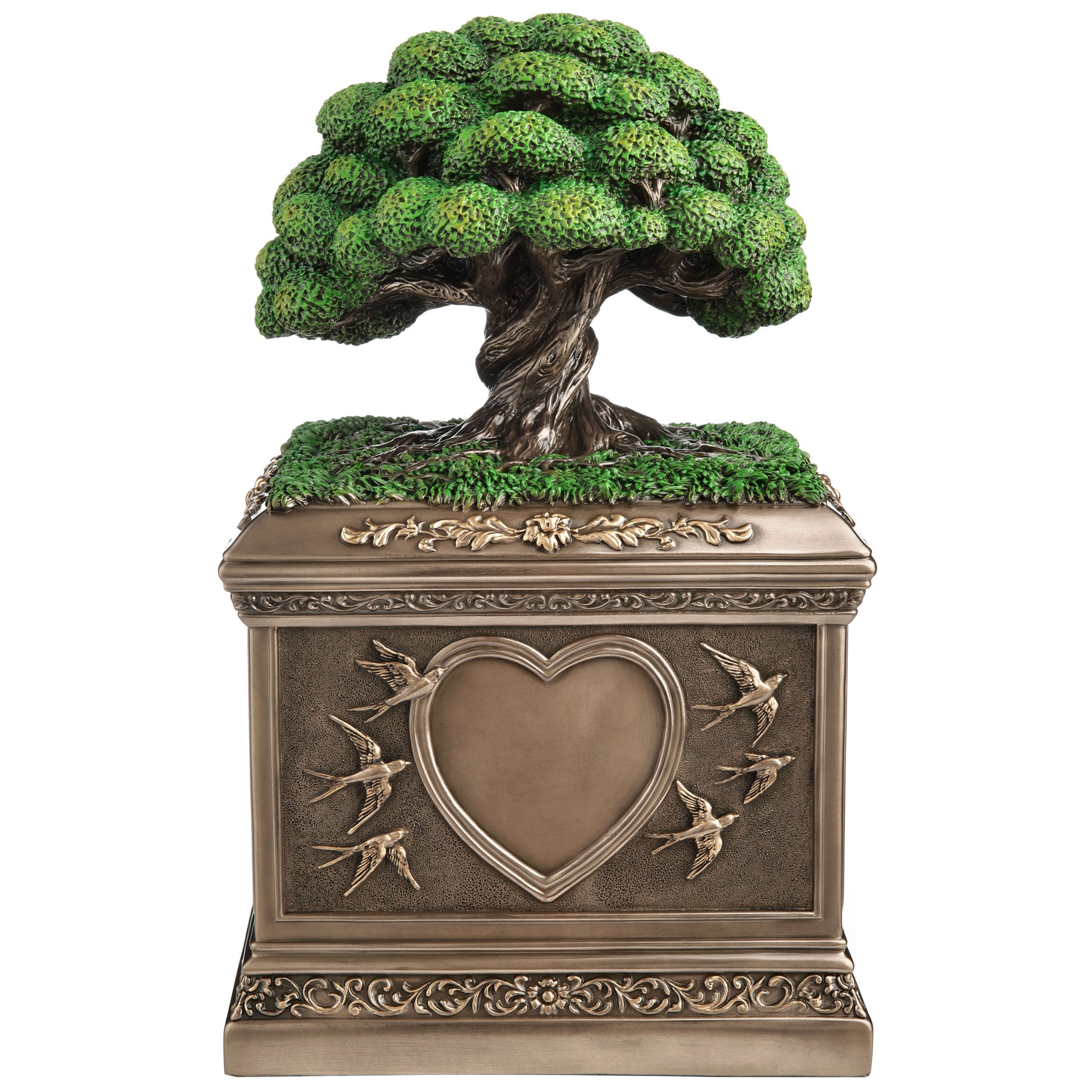 Tree Of Life With Swallows Rectangular Urn (4000 ml)