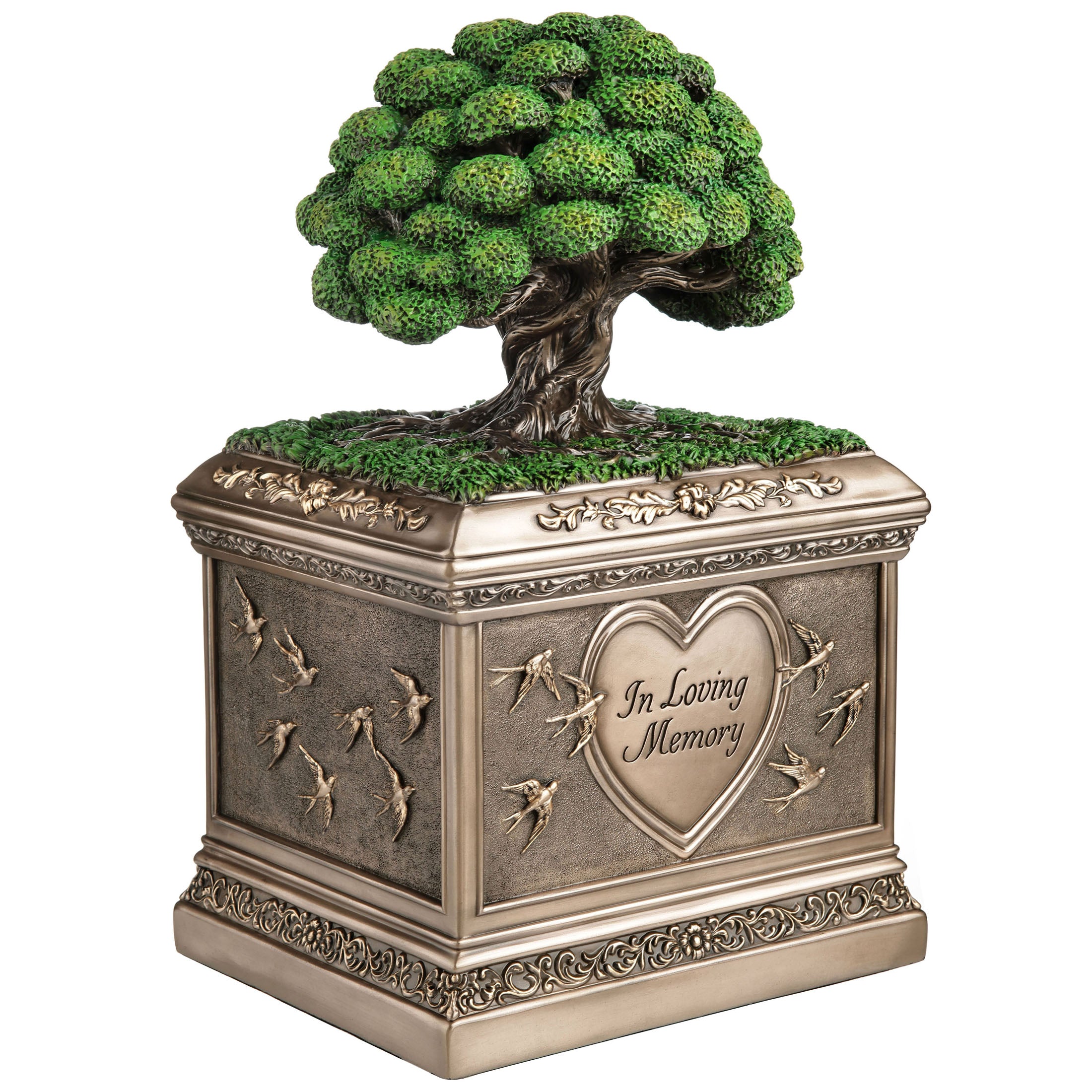 Tree Of Life With Swallows Rectangular Urn (4000 ml)